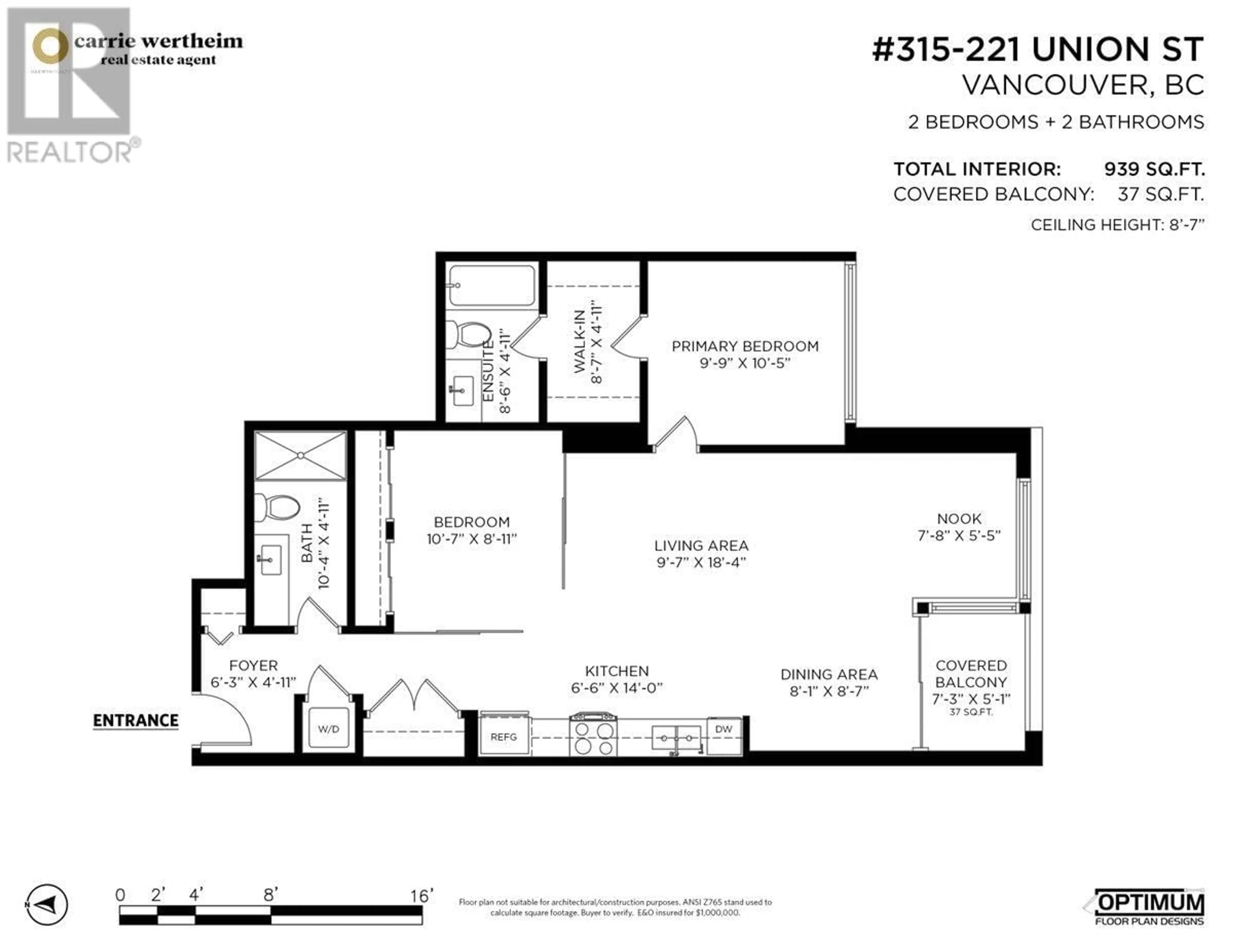 Floor plan for 315 221 UNION STREET, Vancouver British Columbia V6A0B4