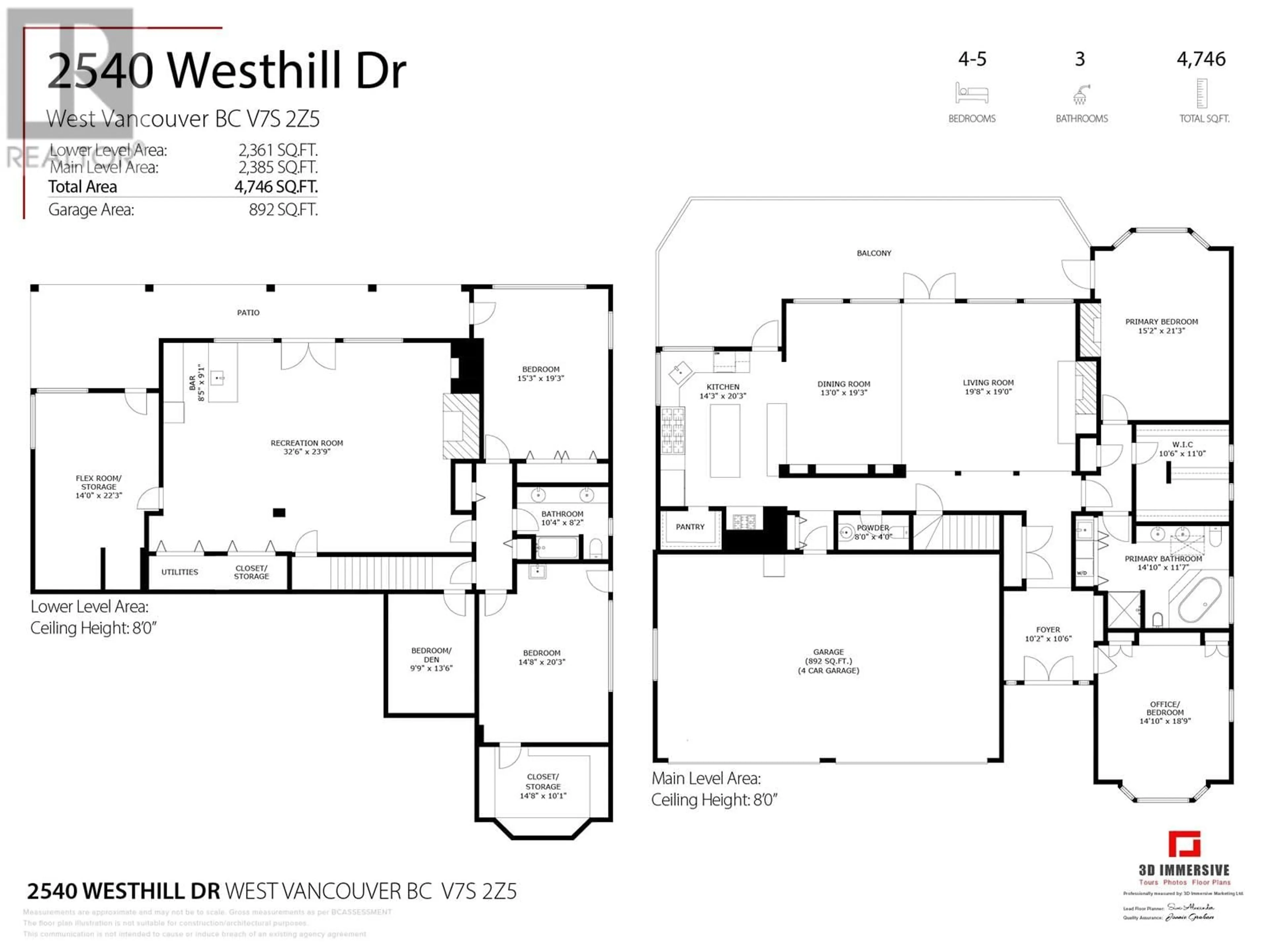 Floor plan for 2540 WESTHILL DRIVE, West Vancouver British Columbia V7S2Z5