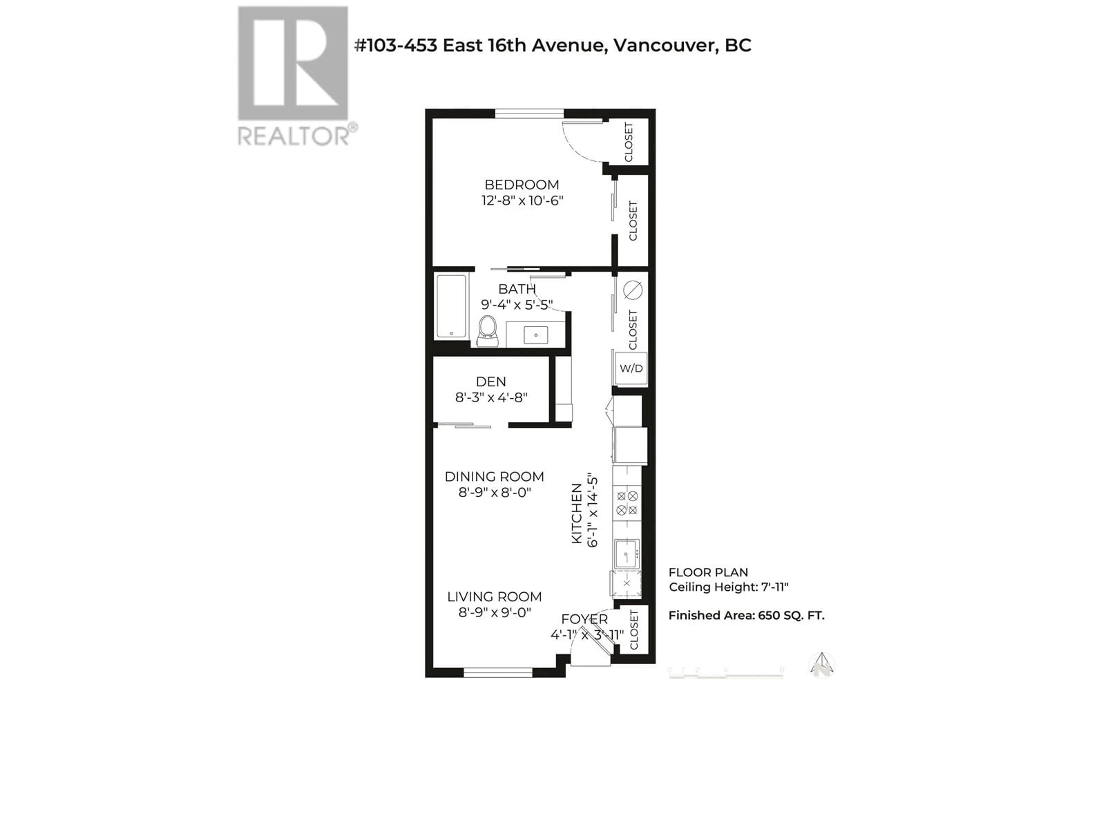 Floor plan for 103 453 E 16TH AVENUE, Vancouver British Columbia V5T2T8