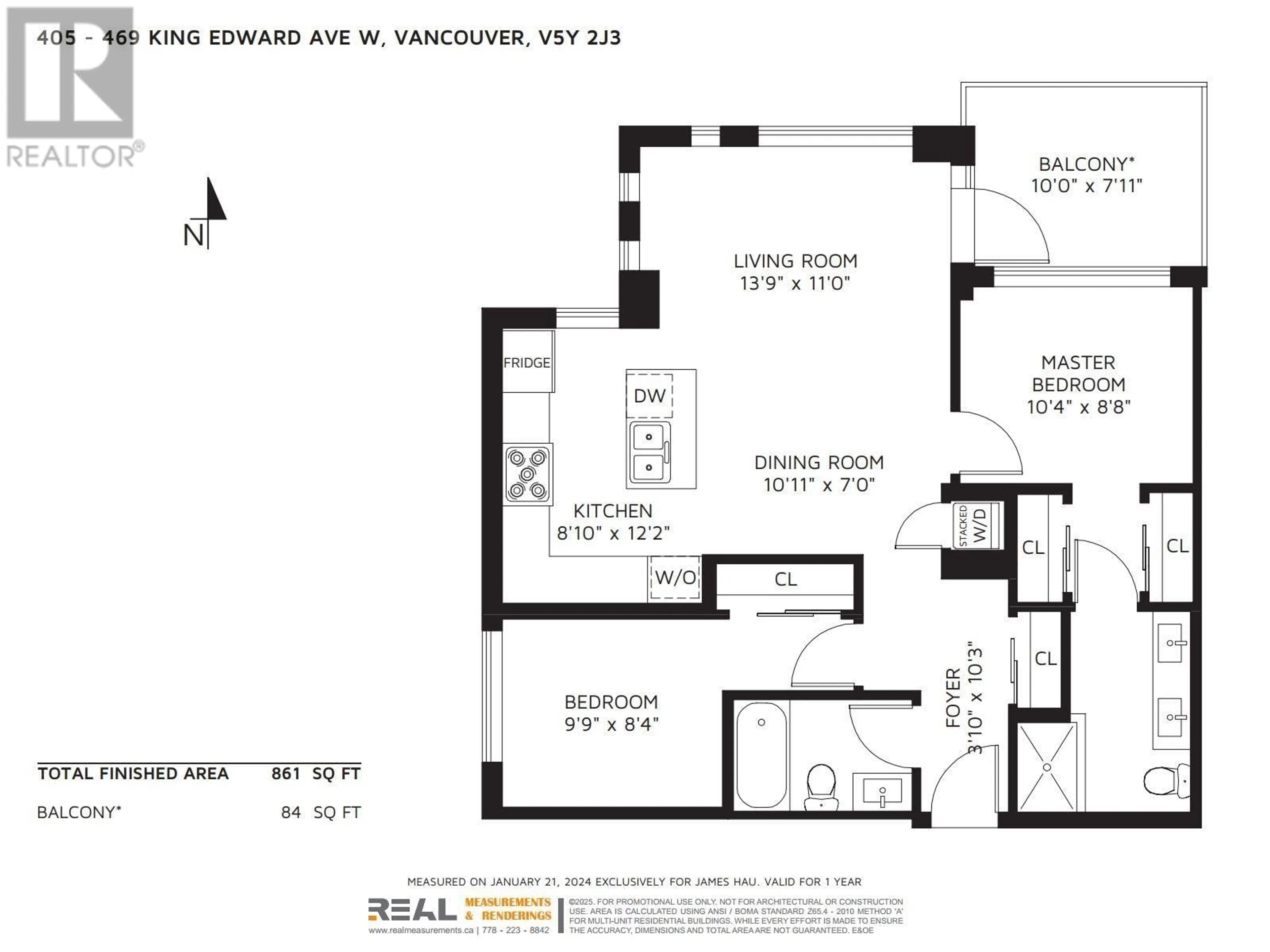 Floor plan for 405 469 W KING EDWARD AVENUE, Vancouver British Columbia V5Y2J3