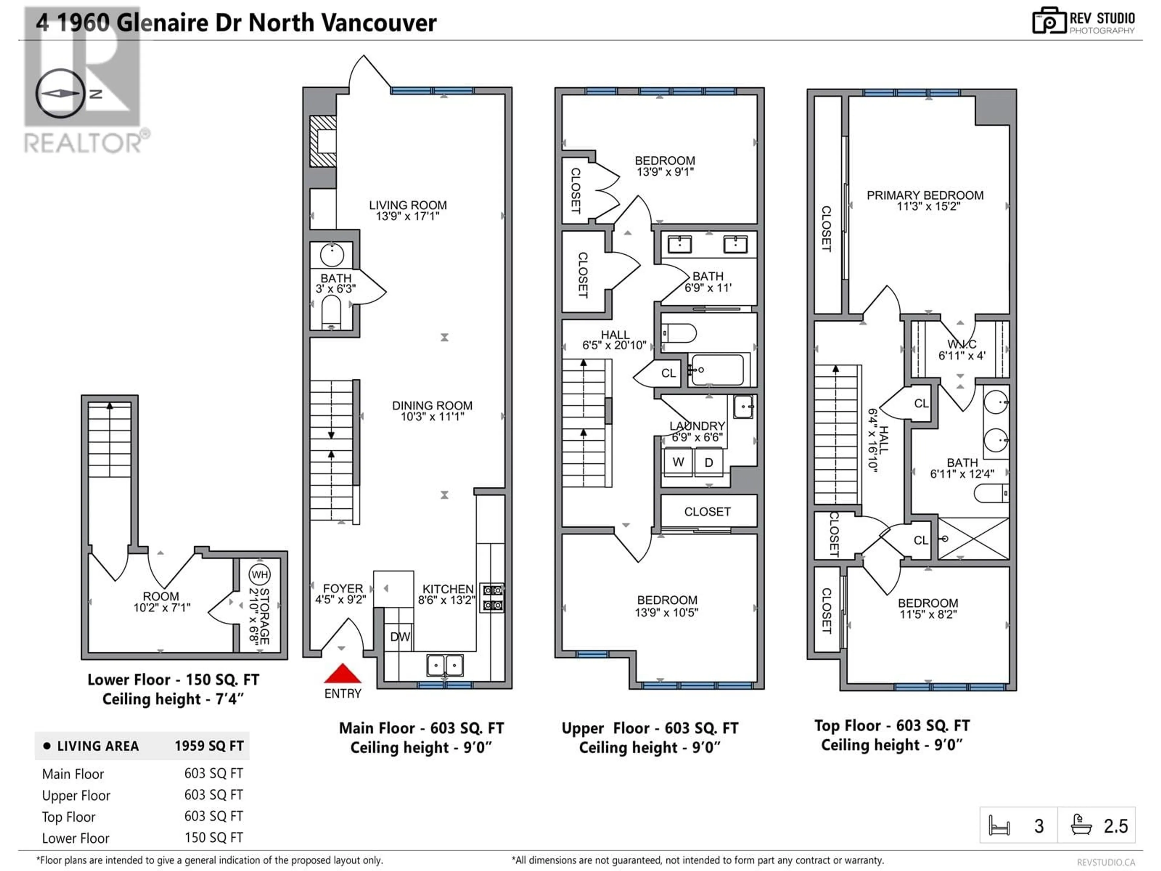 Floor plan for 4 1960 GLENAIRE DRIVE, North Vancouver British Columbia V7P1Y1