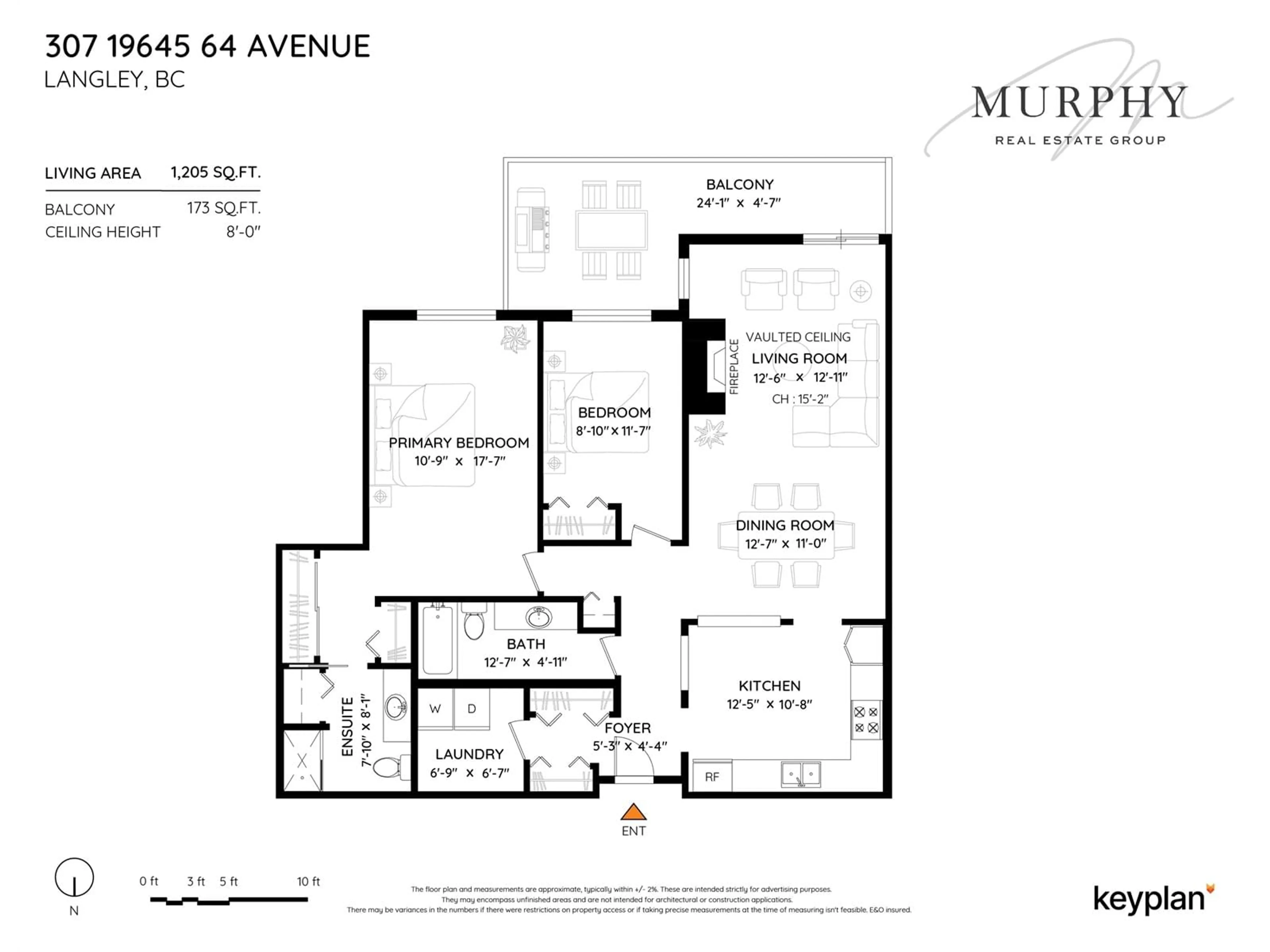 Floor plan for 307 19645 64 AVENUE, Langley British Columbia V2Y1L2