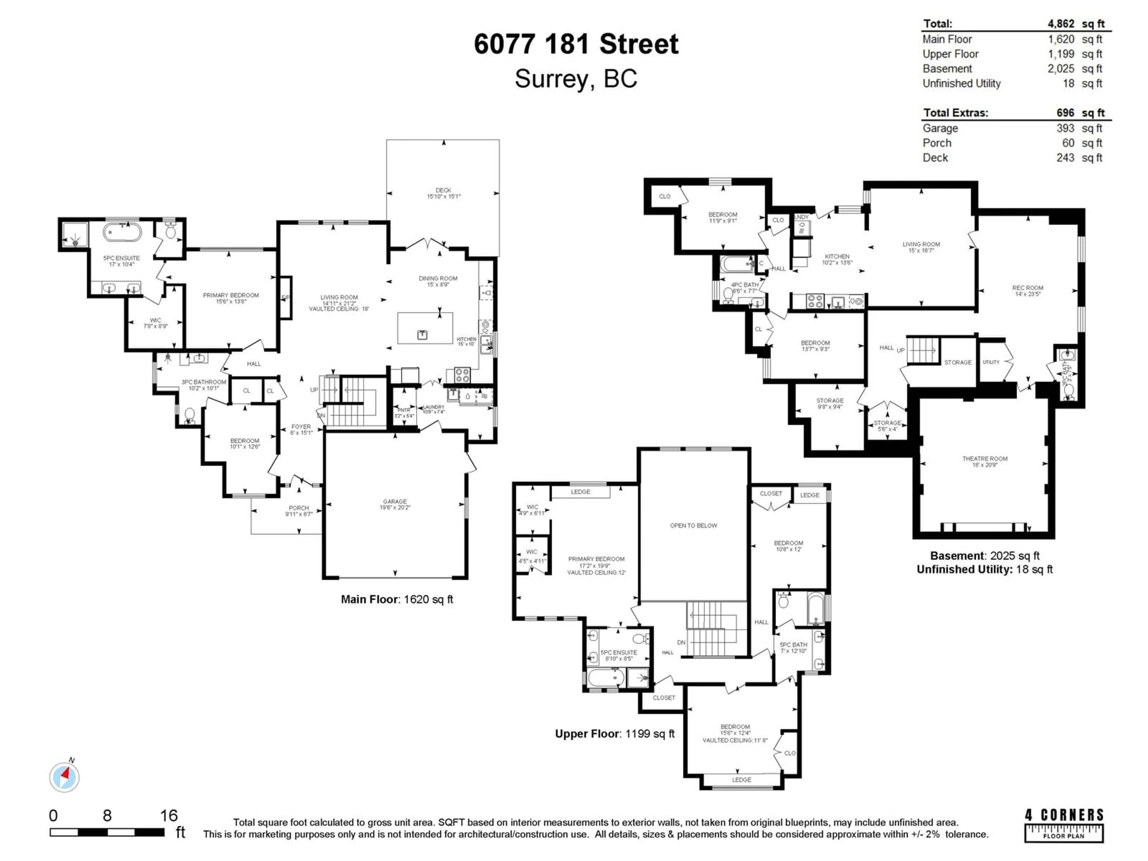 Floor plan for 6077 181 STREET, Surrey British Columbia V3S1V5