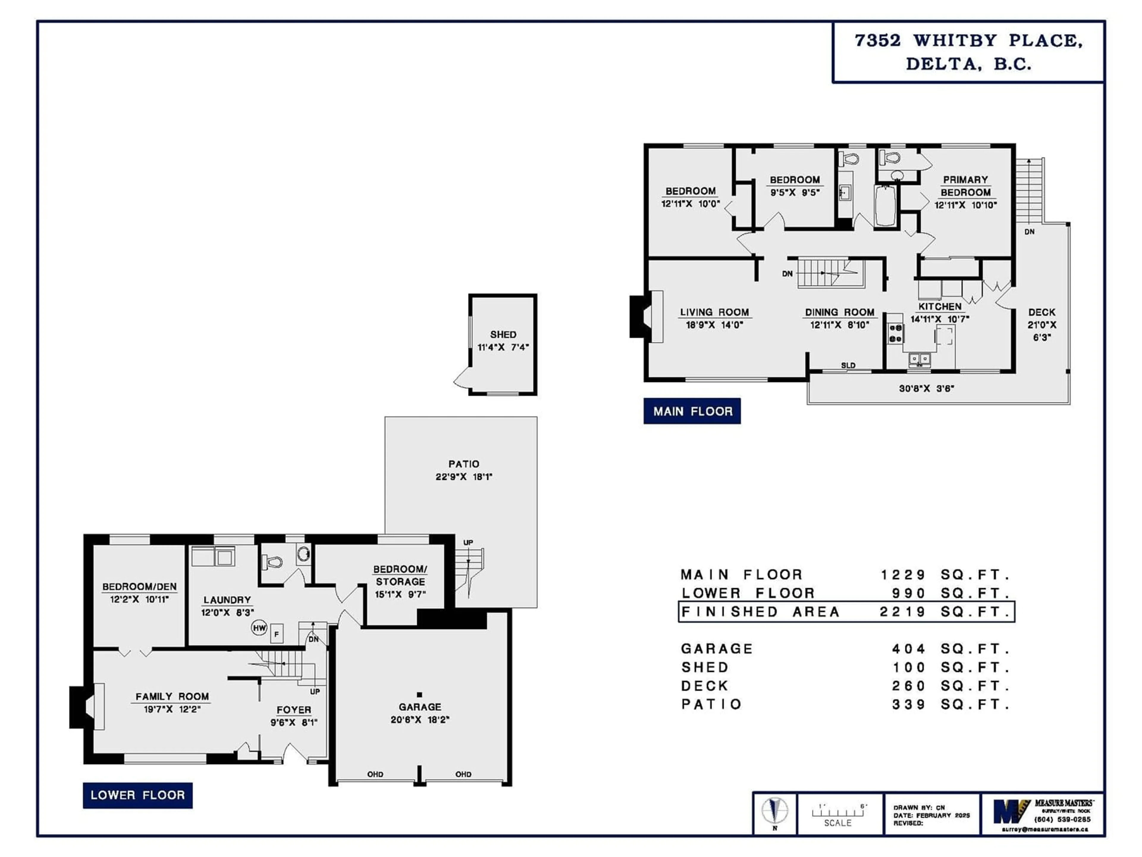 Floor plan for 7352 WHITBY, Delta British Columbia V4C4M7