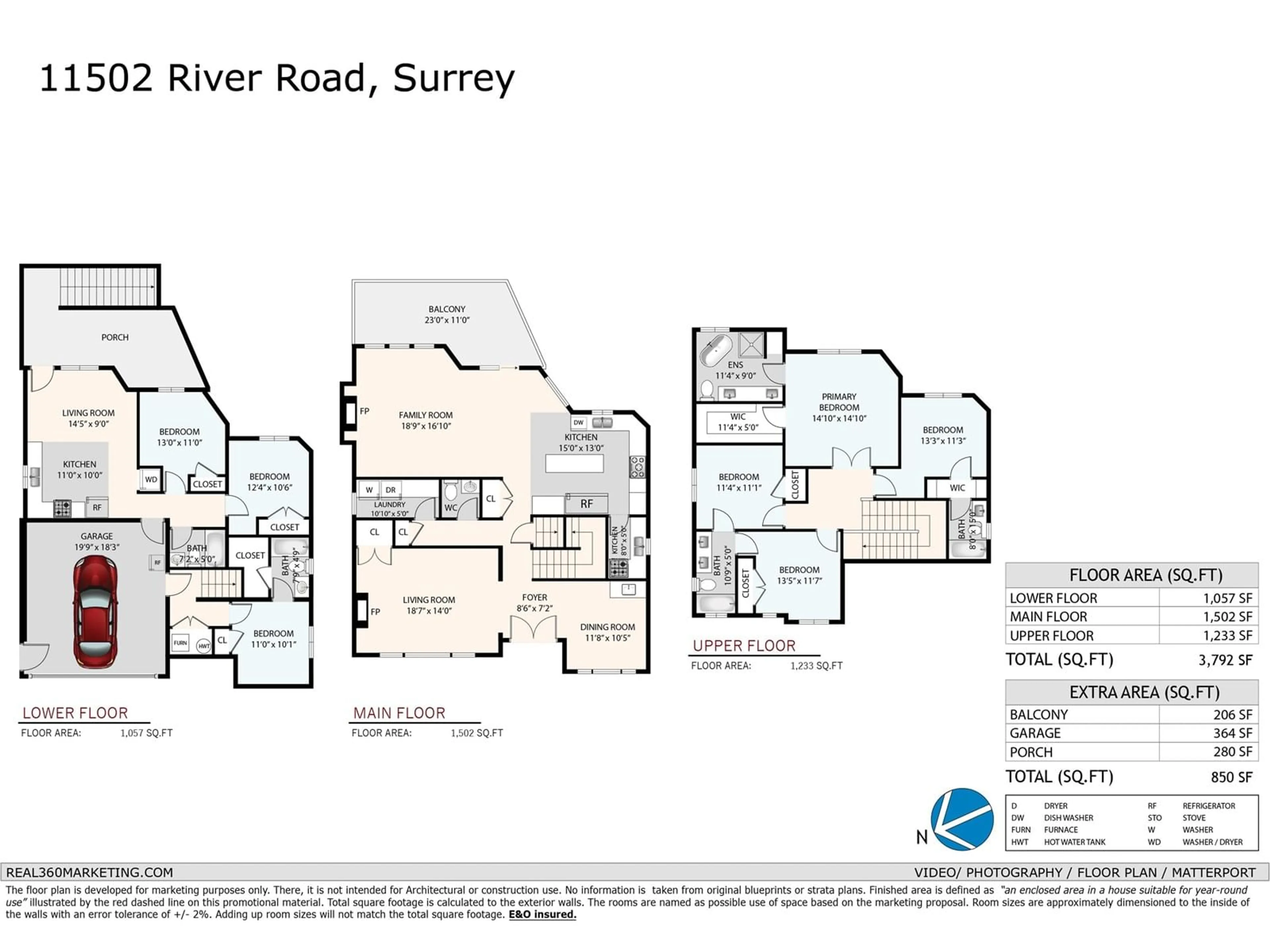 Floor plan for 11502 RIVER, Surrey British Columbia V3V2V7