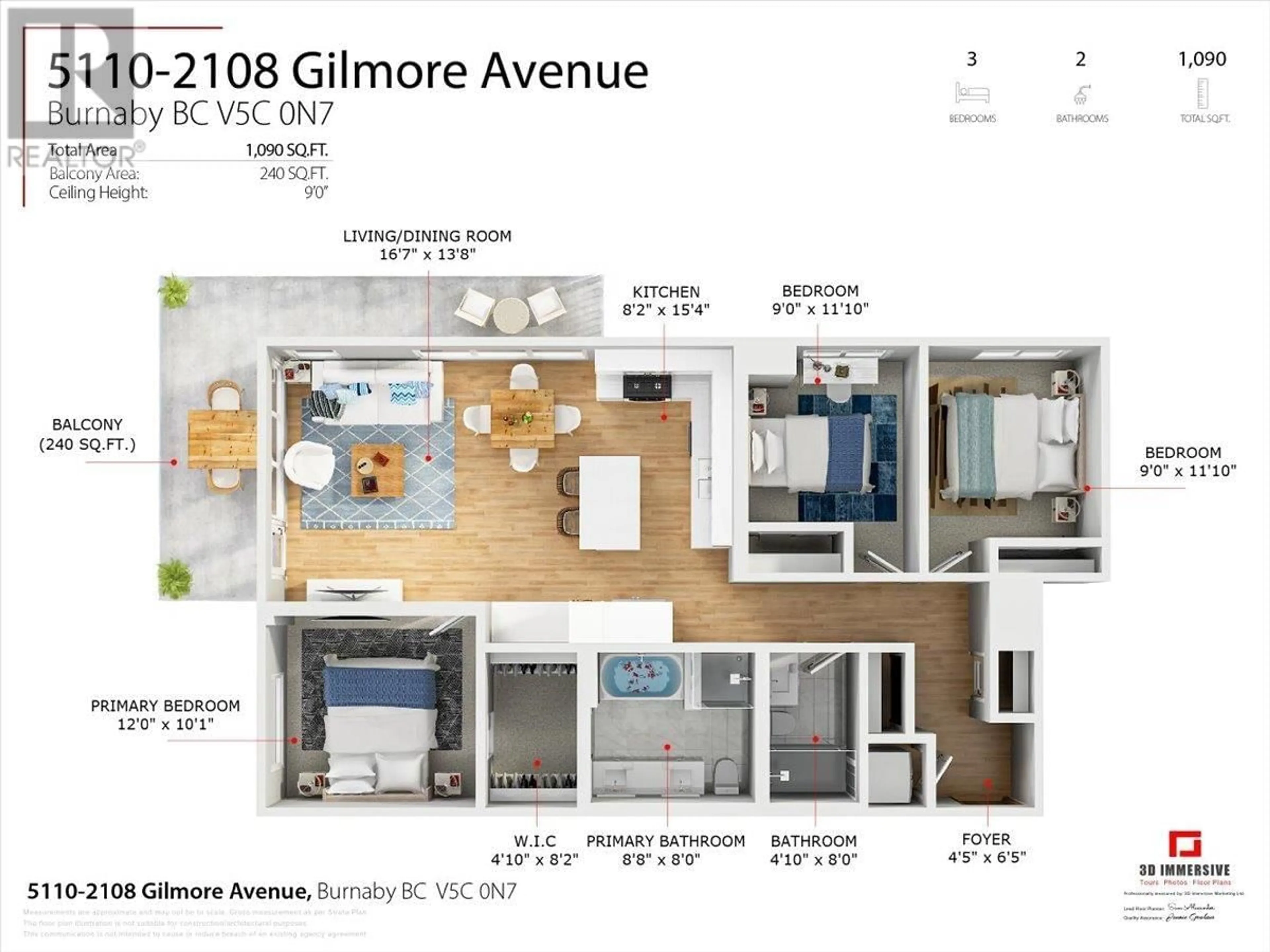 Floor plan for 5110 2108 GILMORE AVENUE, Burnaby British Columbia V5C0N8