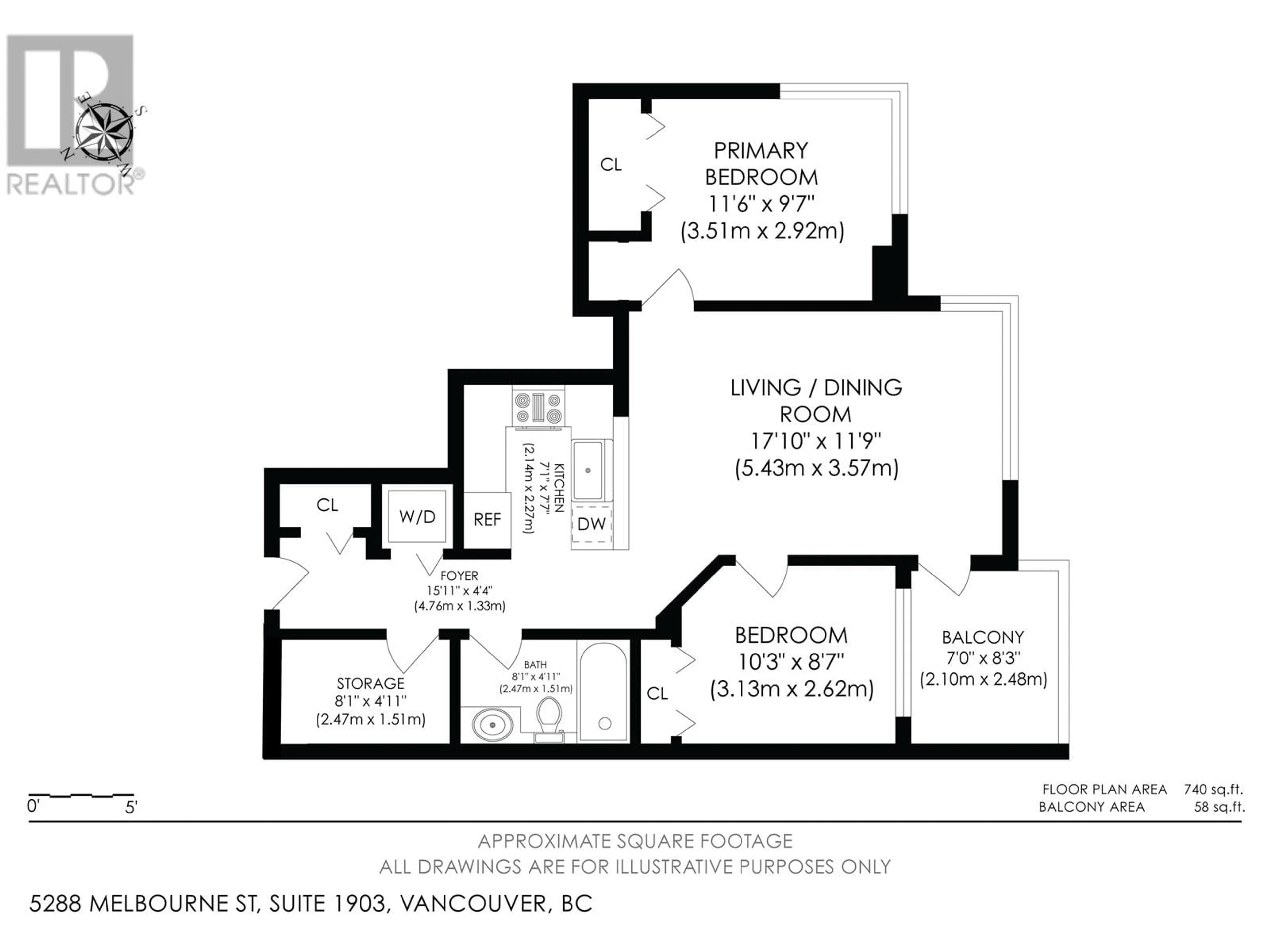 Floor plan for 1903 5288 MELBOURNE STREET, Vancouver British Columbia V5R6E6