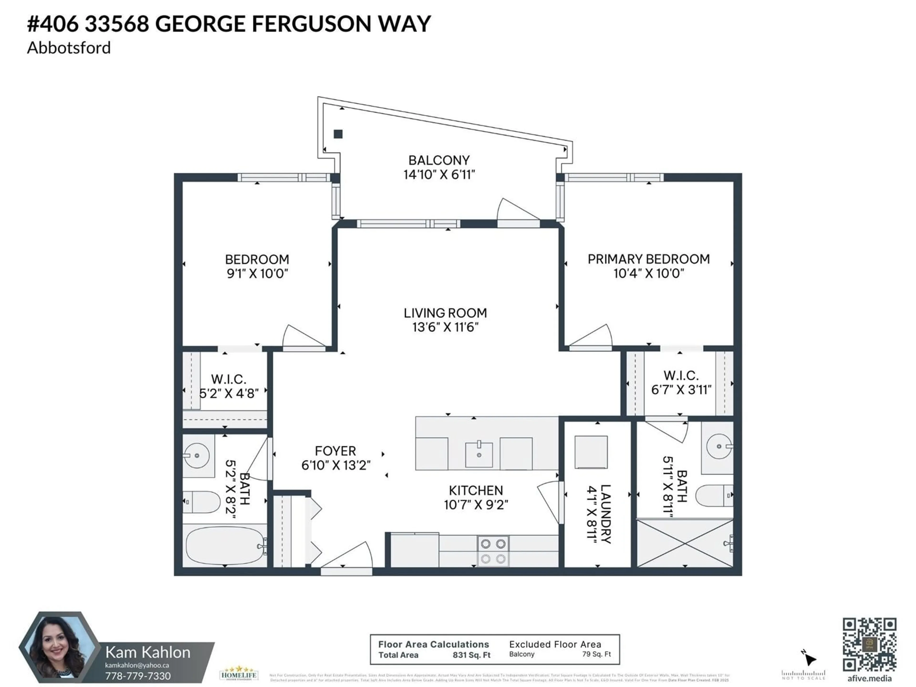 Floor plan for 406 - 33568 GEORGE FERGUSON, Abbotsford British Columbia V3S5J9