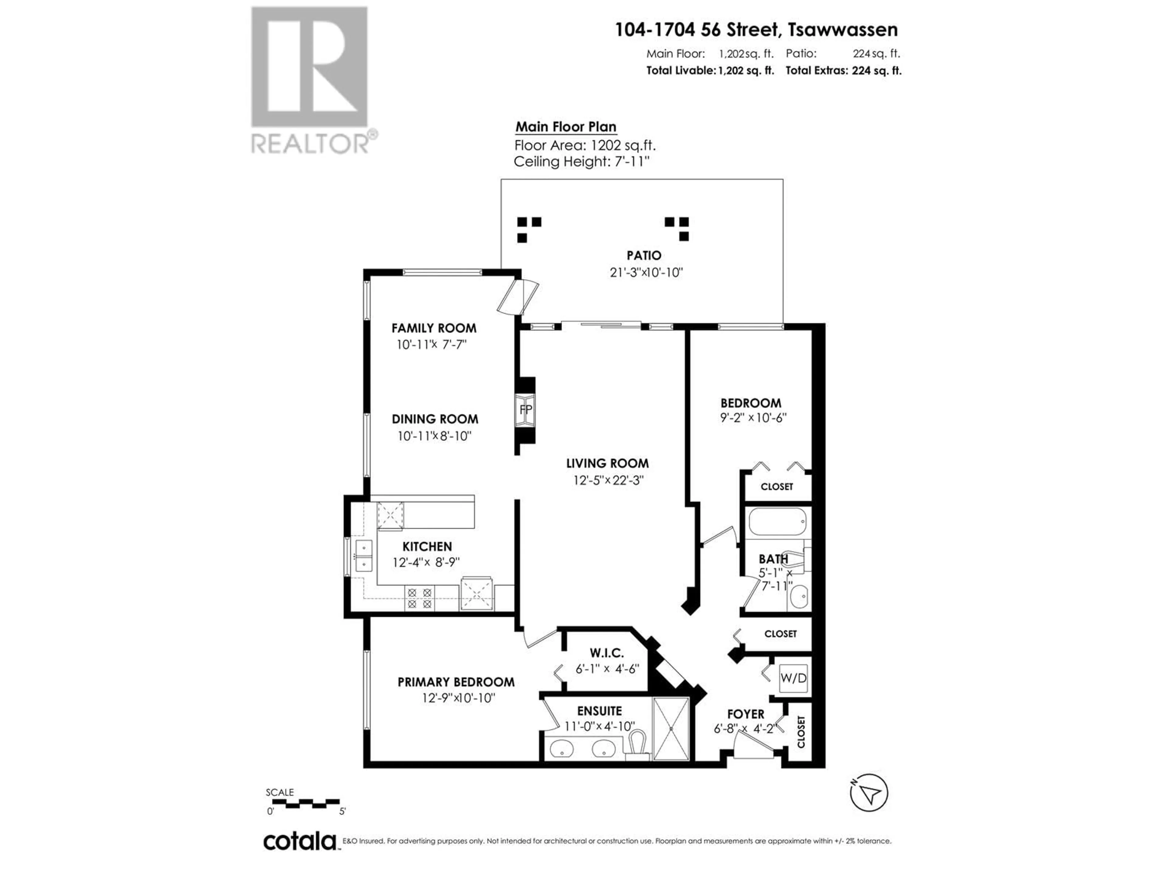 Floor plan for 104 1704 56 STREET, Delta British Columbia V4L2R2