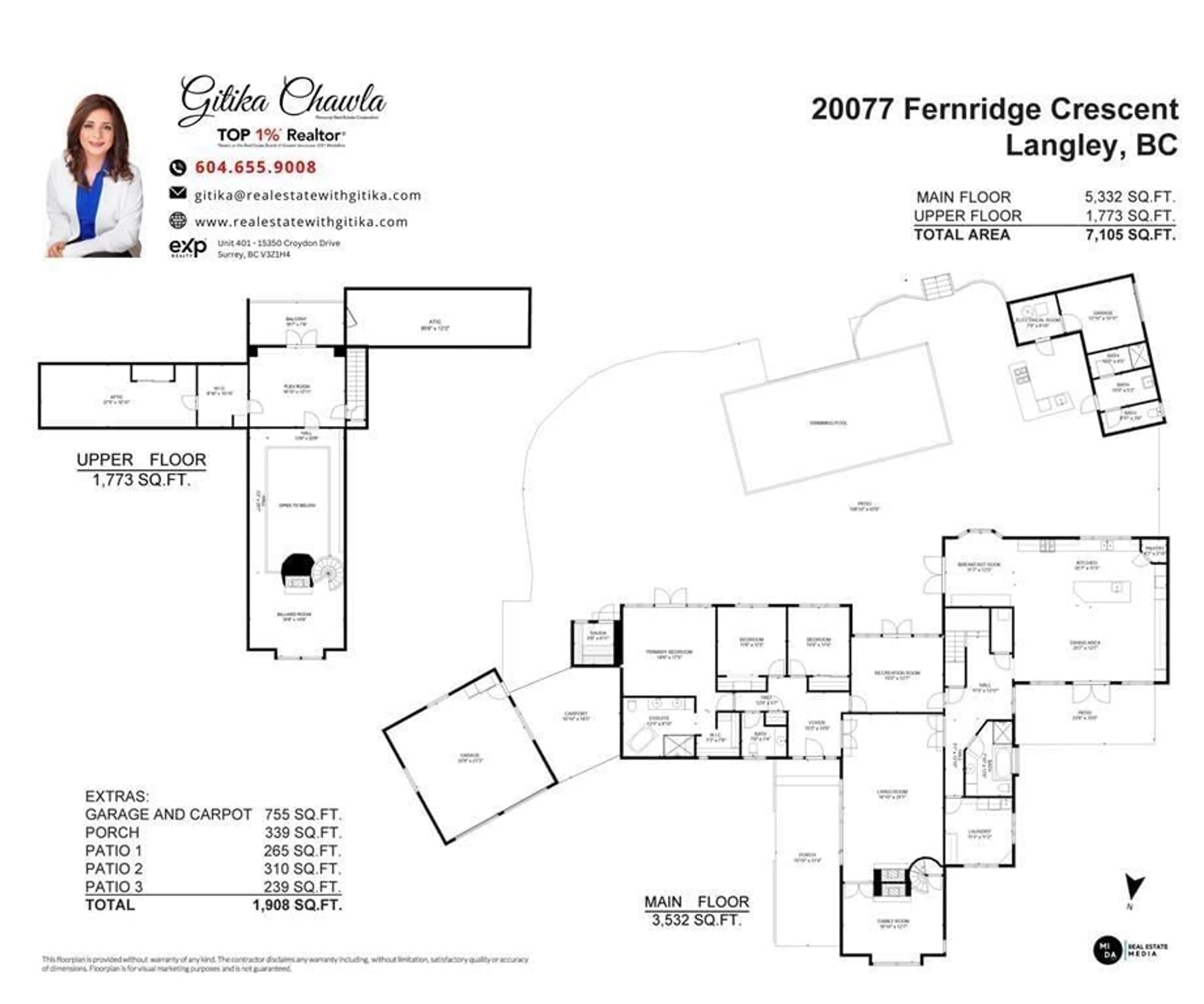 Floor plan for 20077 FERNRIDGE CRESCENT, Langley British Columbia V2Z1X4