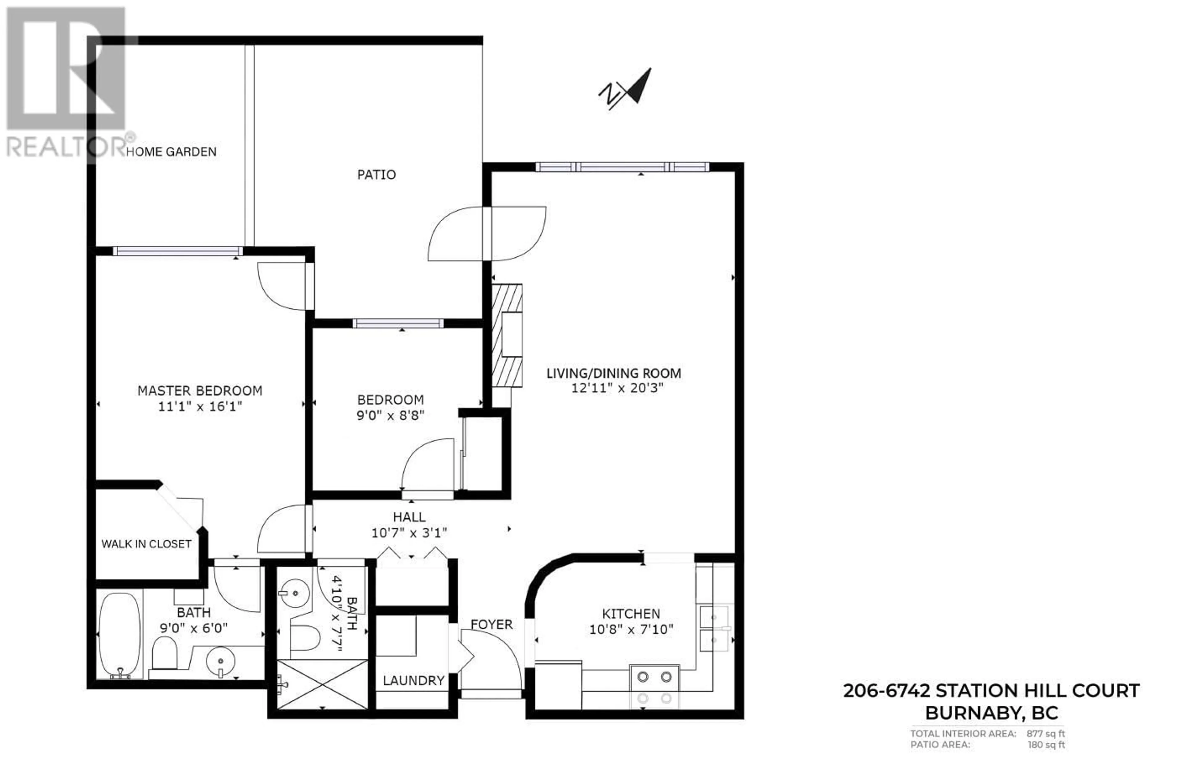 Floor plan for 206 6742 STATION HILL COURT, Burnaby British Columbia V3N4V2