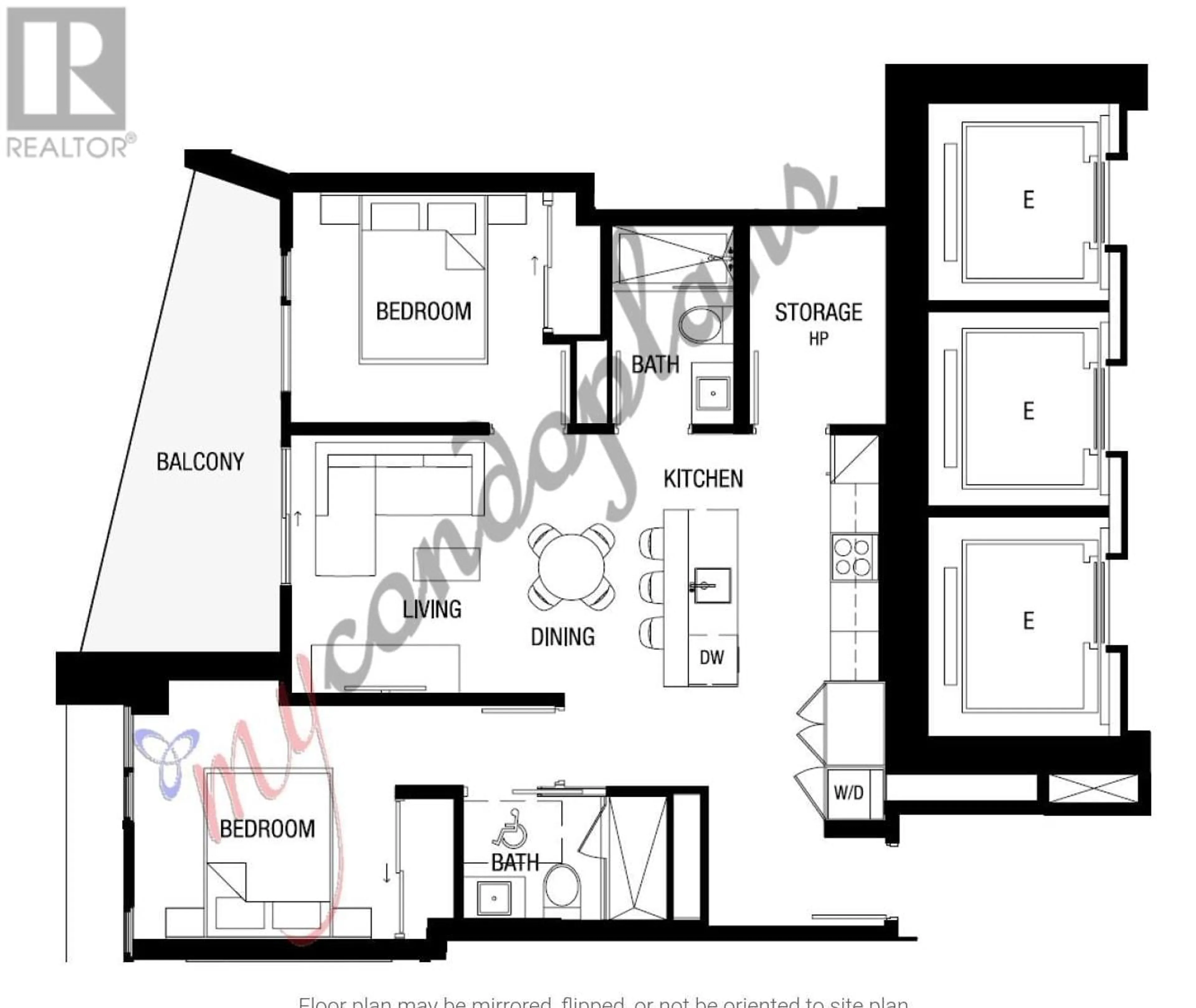 Floor plan for 1011 1289 HORNBY STREET, Vancouver British Columbia V6Z0G7