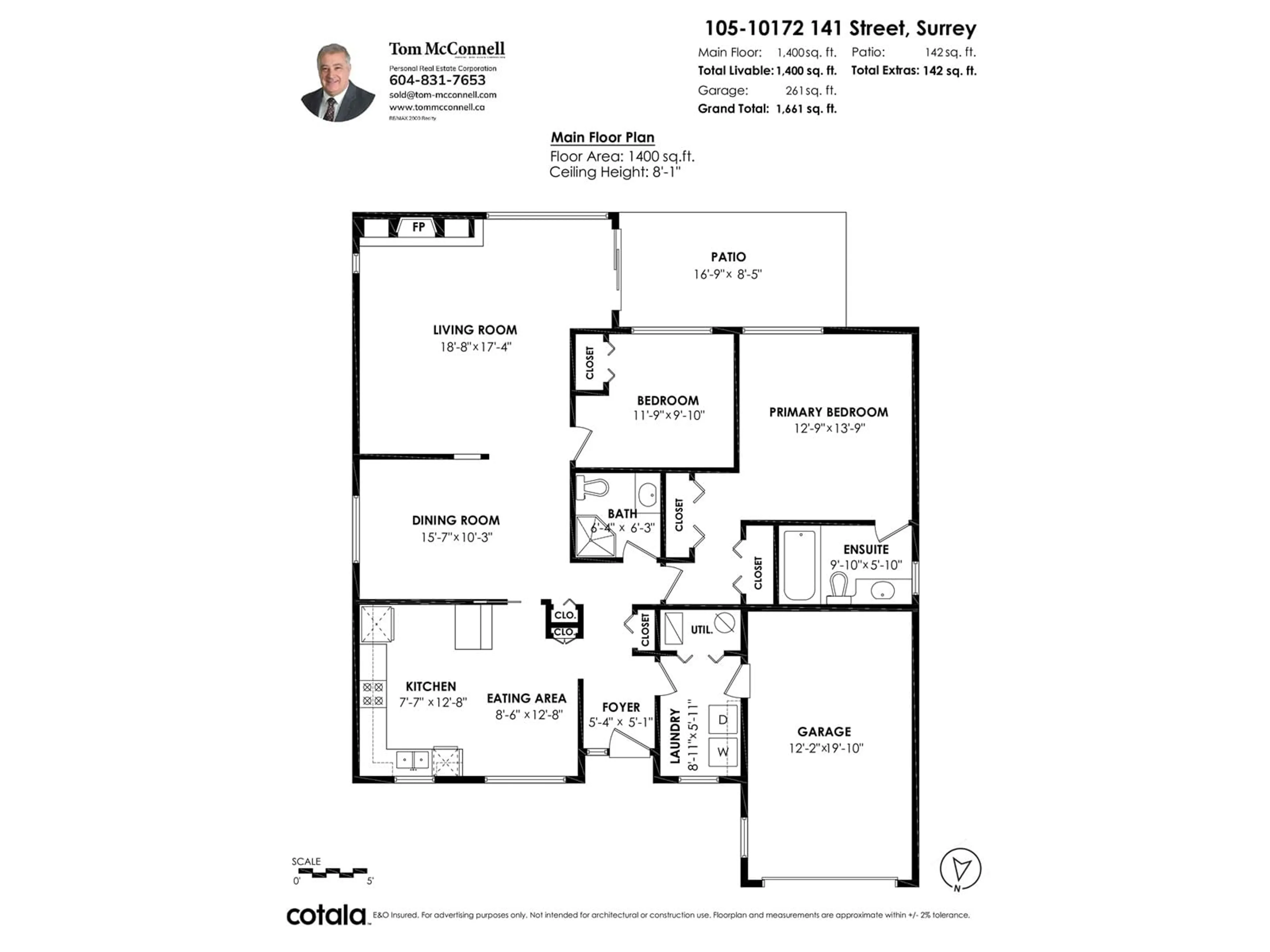 Floor plan for 105 - 10172 141, Surrey British Columbia V3T4P6