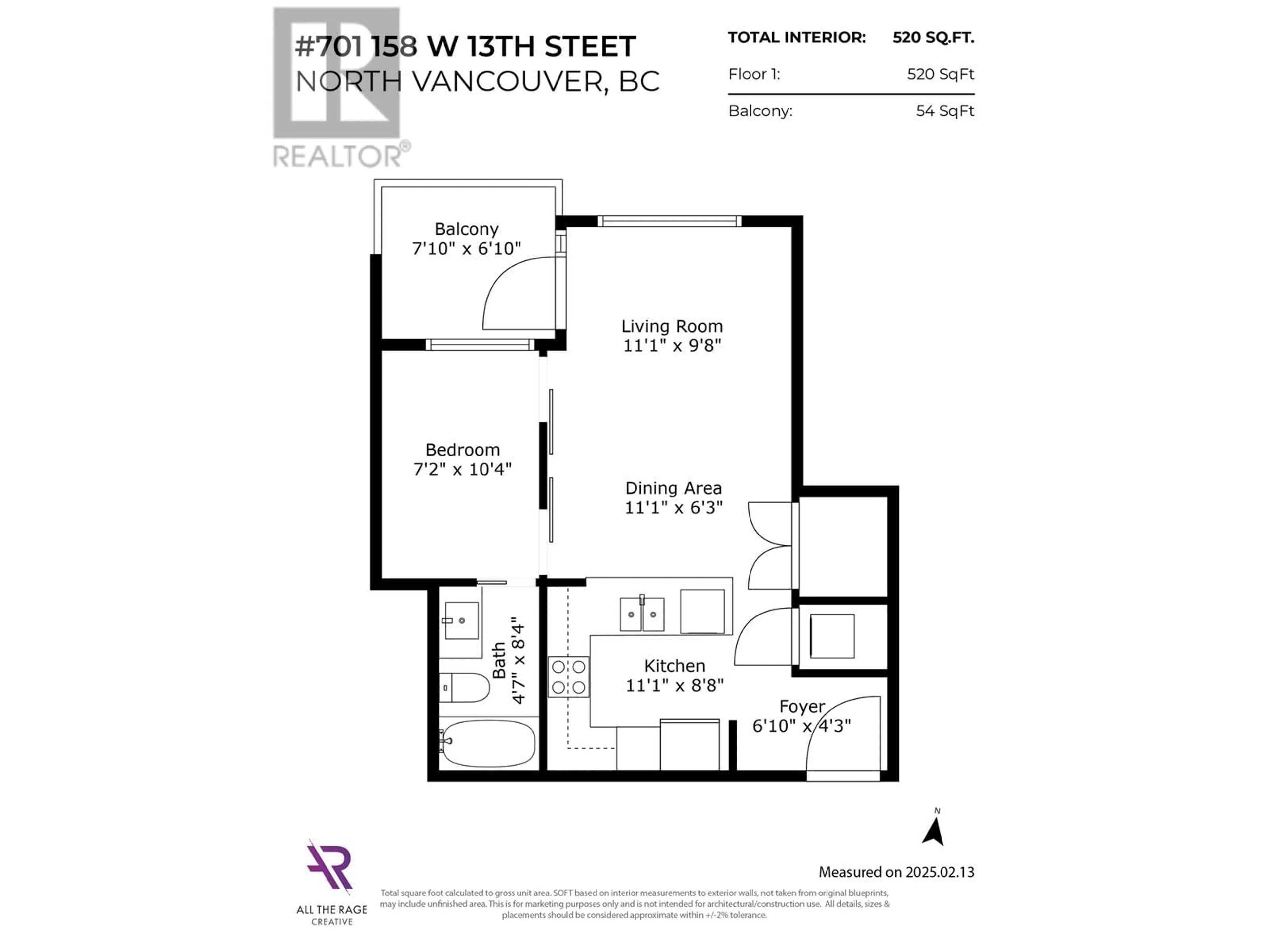 Floor plan for 701 158 W 13TH STREET, North Vancouver British Columbia V7M0A7