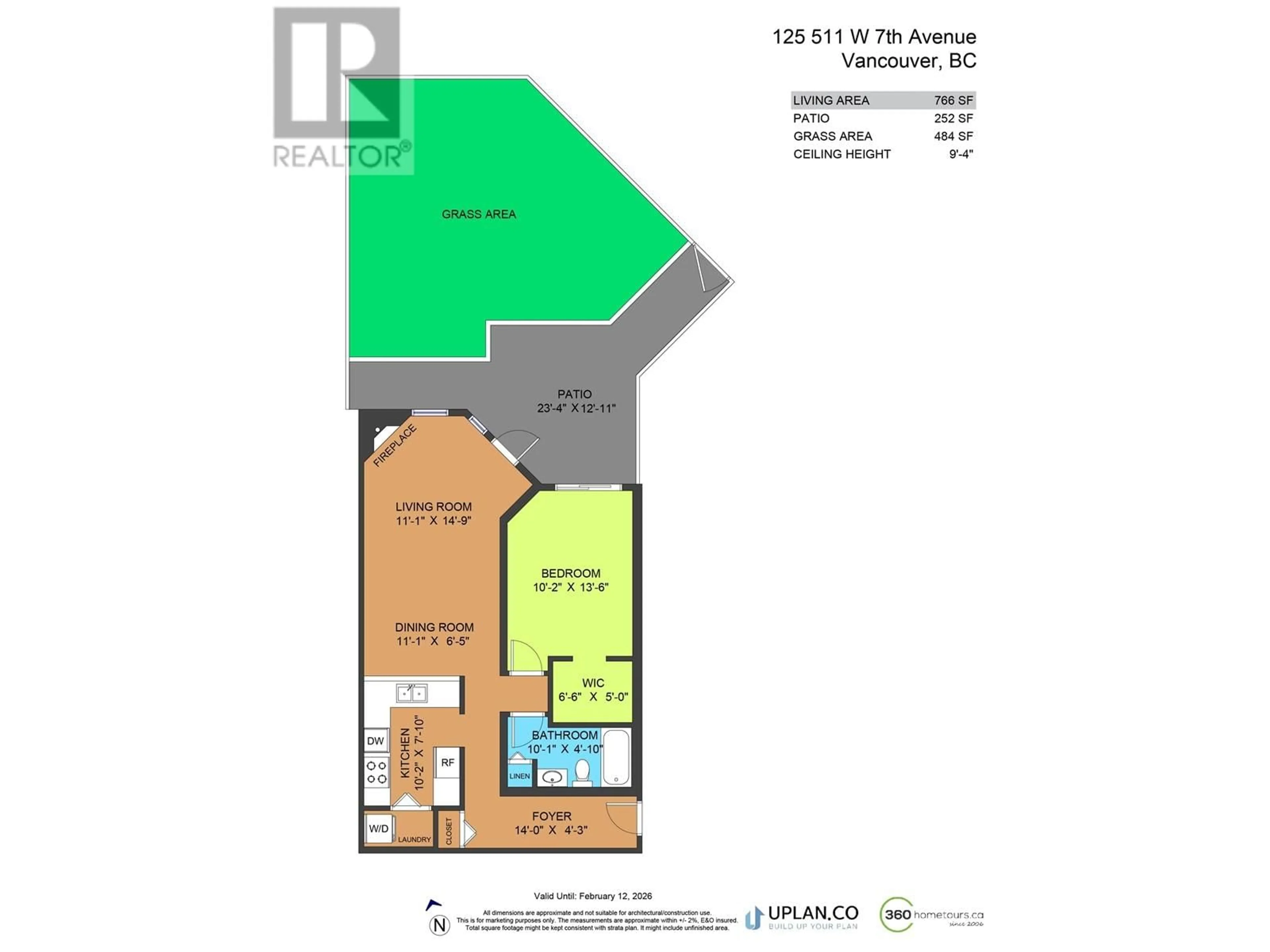 Floor plan for 125 511 W 7TH AVENUE, Vancouver British Columbia V5Z4R2