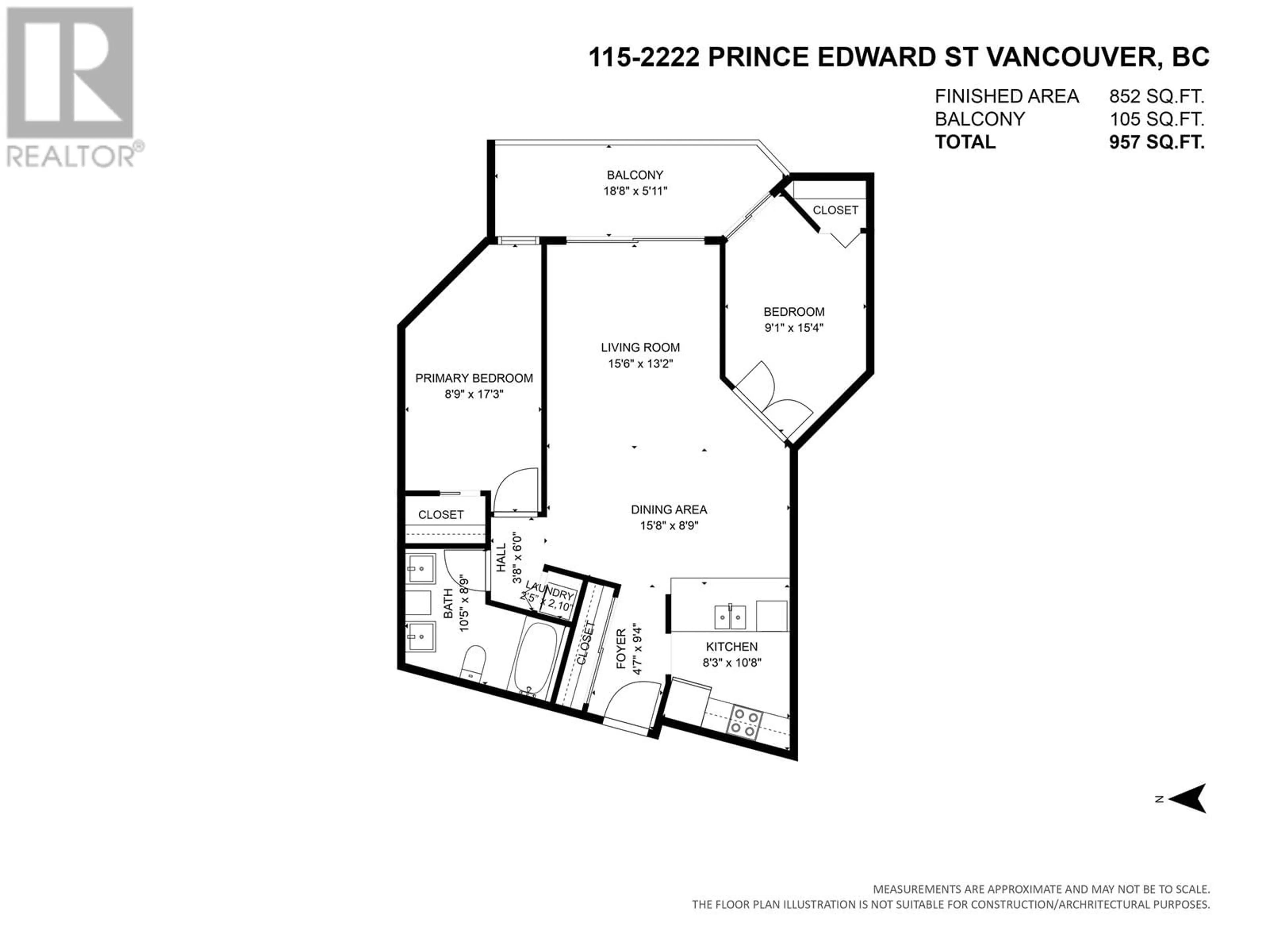 Floor plan for 115 2222 PRINCE EDWARD STREET, Vancouver British Columbia V5T4M6