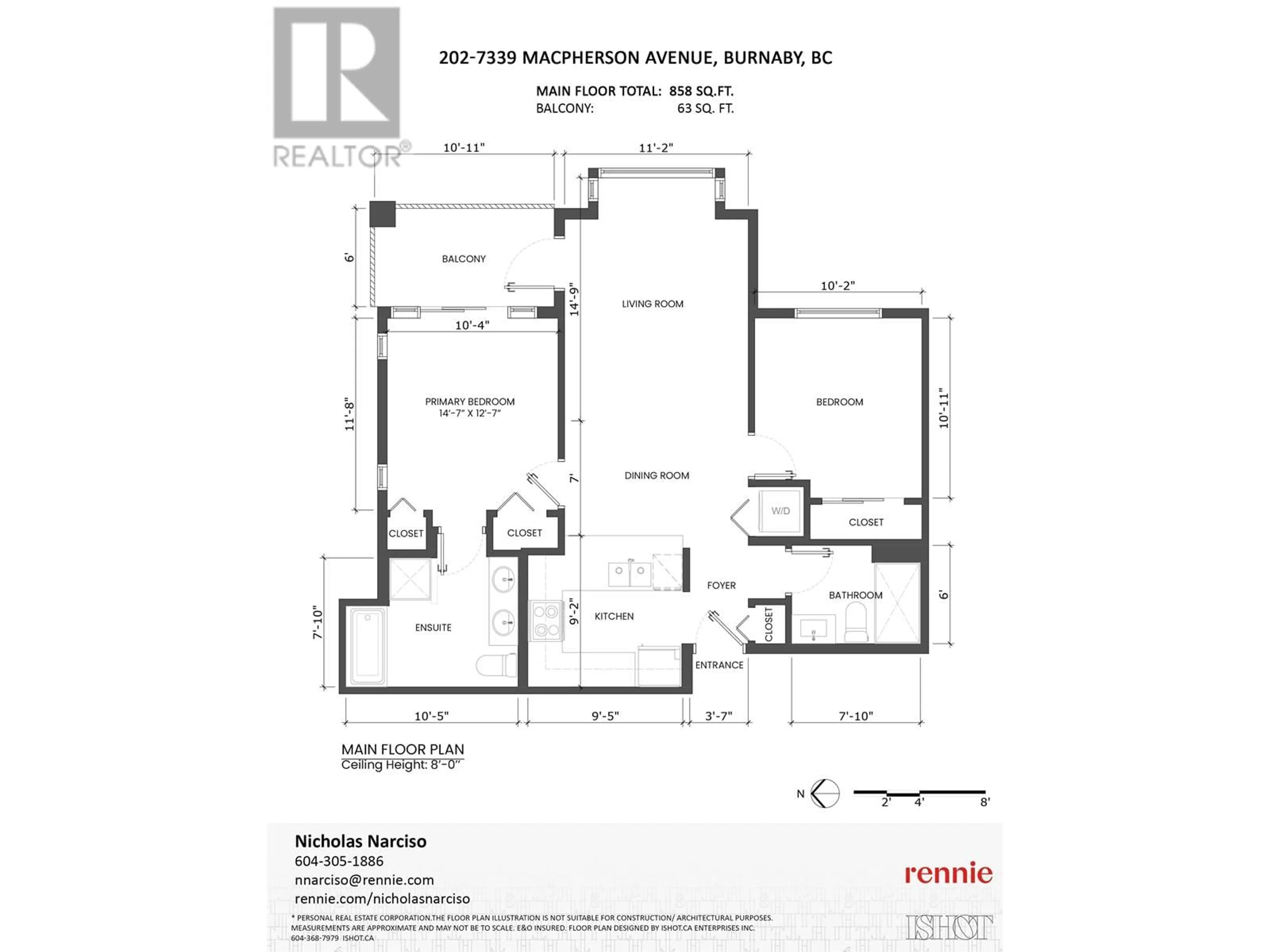 Floor plan for 202 7339 MACPHERSON AVENUE, Burnaby British Columbia V5J0B1