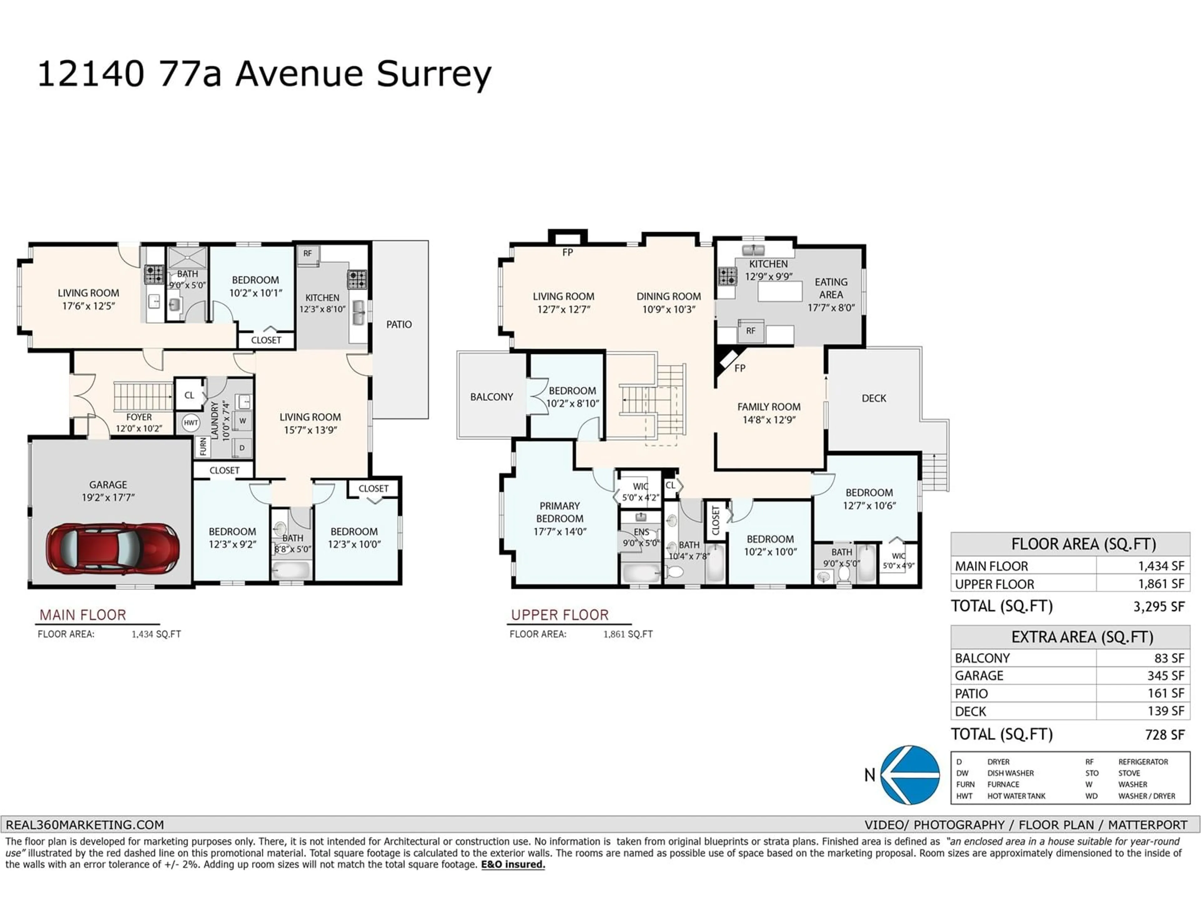 Floor plan for 12140 77A AVENUE, Surrey British Columbia V3W1J7