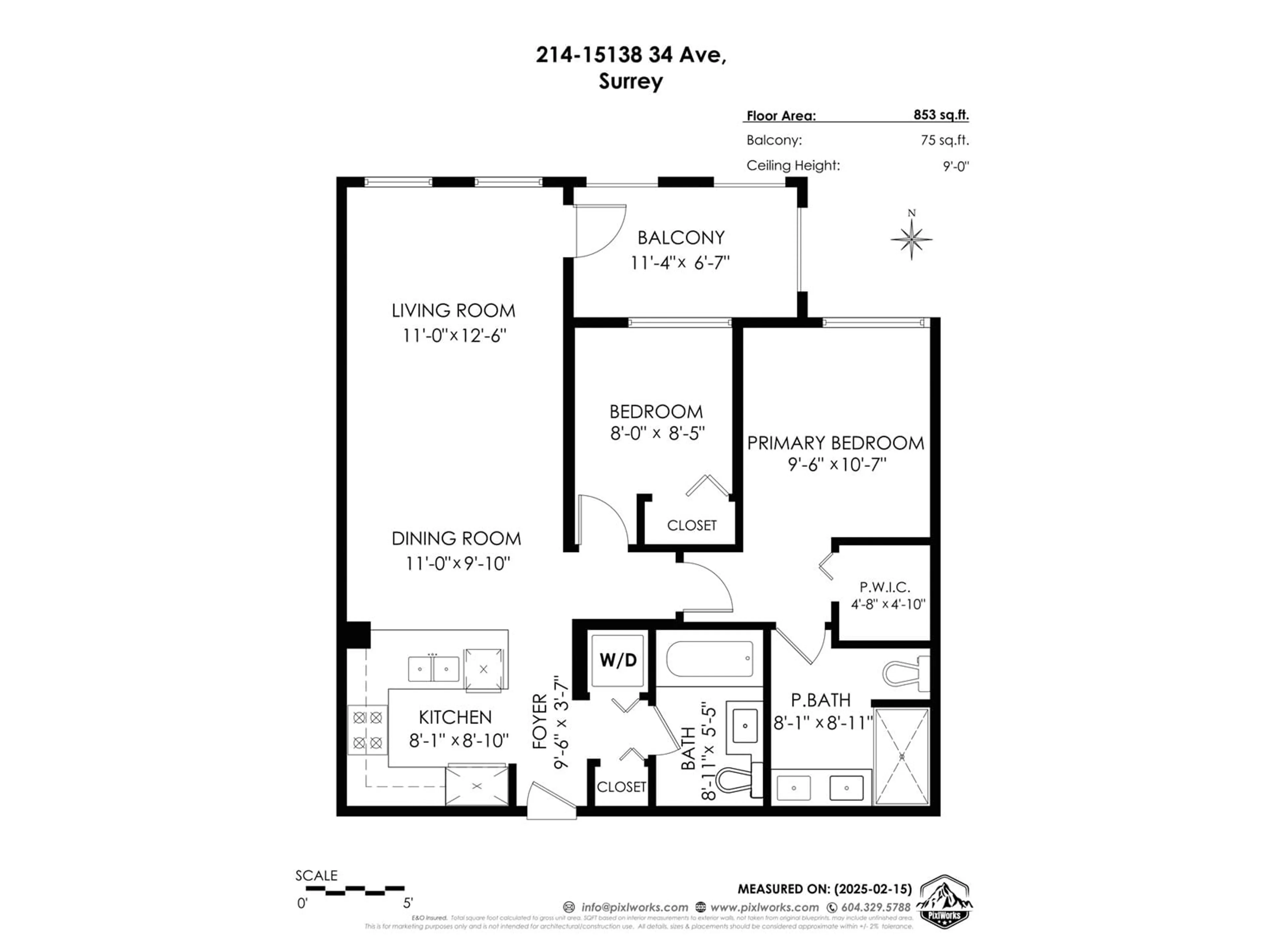 Floor plan for 214 - 15138 34, Surrey British Columbia V3Z0Y5