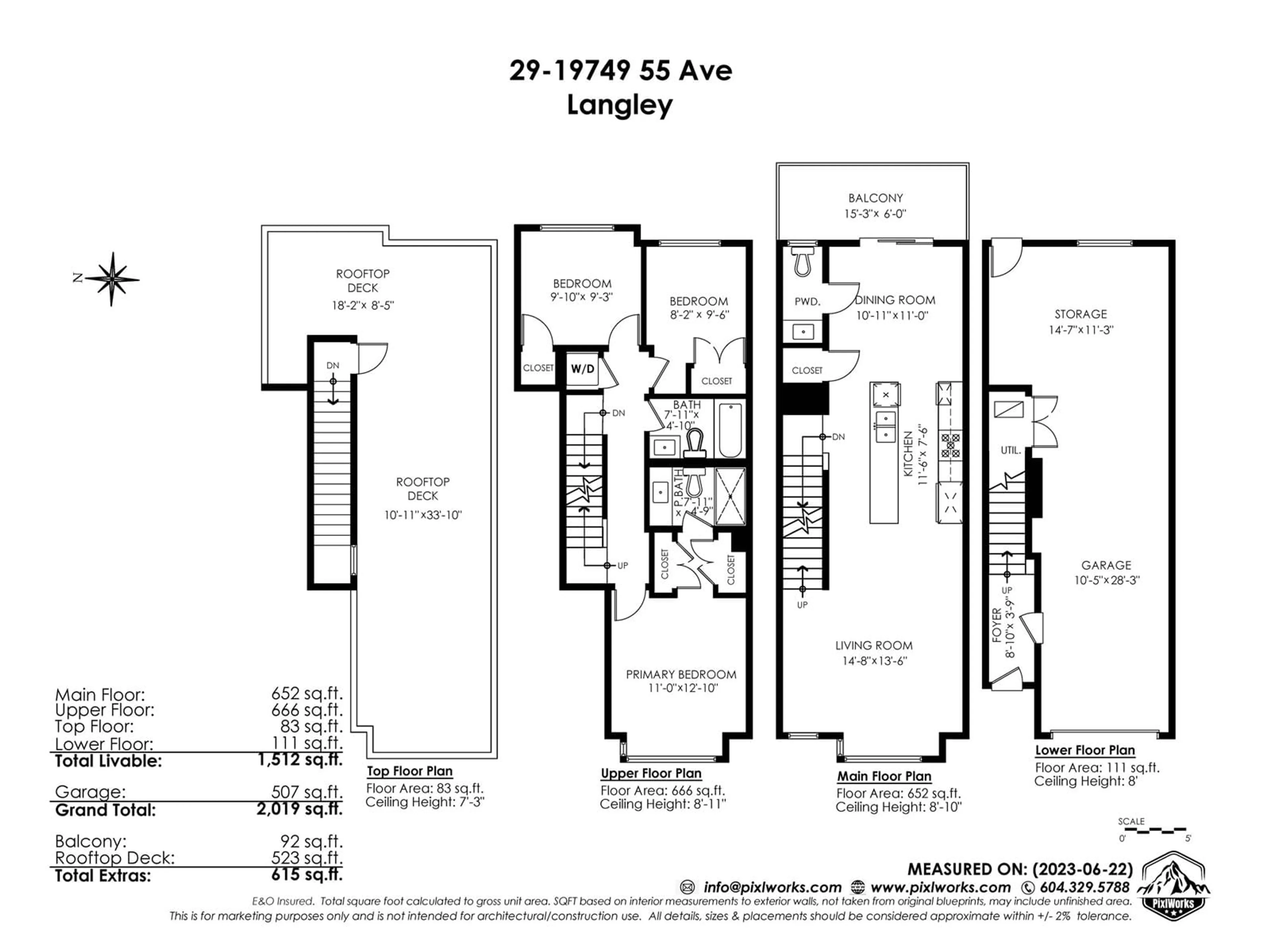 Floor plan for 29 19749 55 AVENUE, Langley British Columbia V3A3W8