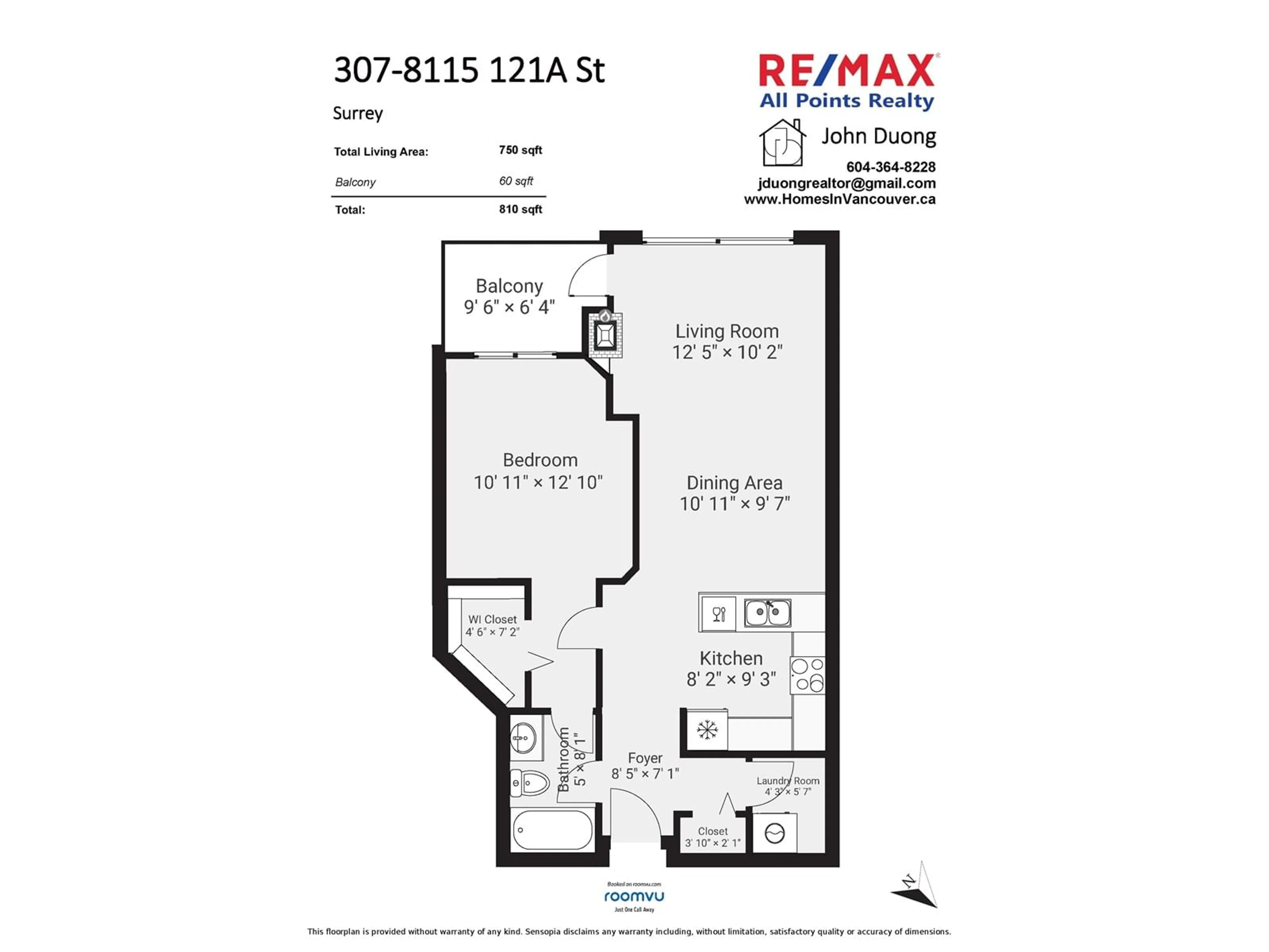 Floor plan for 307 8115 121A STREET, Surrey British Columbia V3W1J2