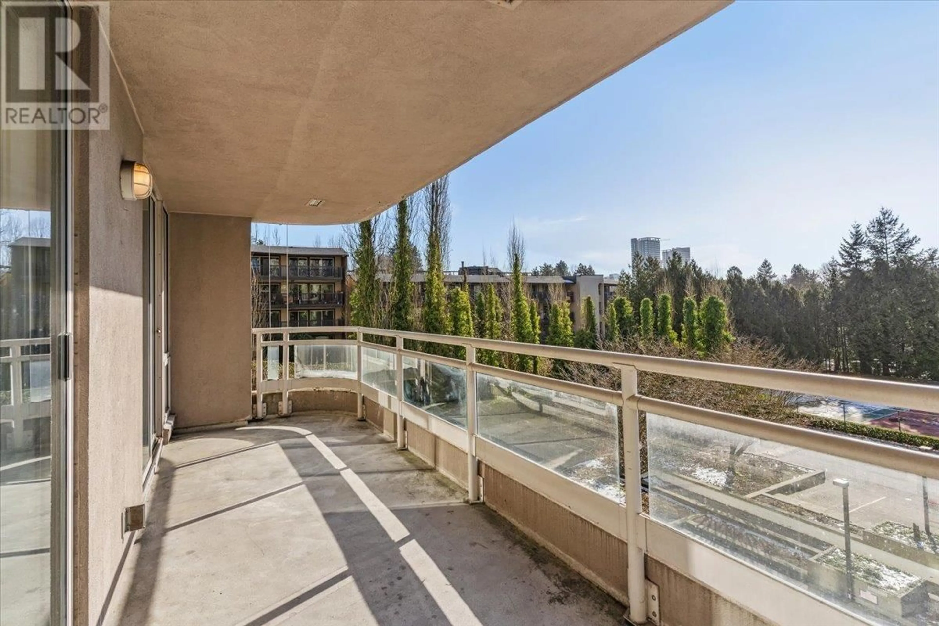 Balcony in the apartment, city buildings view from balcony for 301 9633 MANCHESTER DRIVE, Burnaby British Columbia V3N4Y9