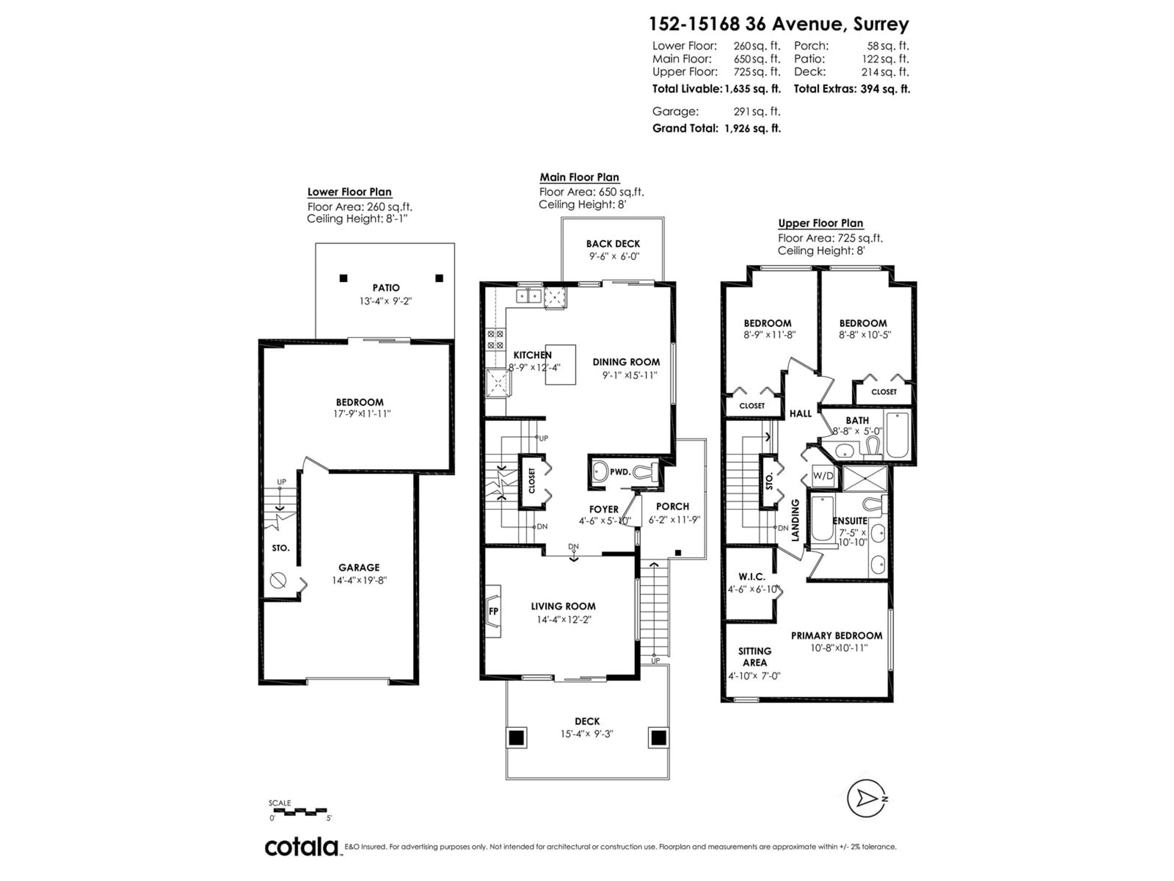 Floor plan for 152 15168 36 AVENUE, Surrey British Columbia V3Z0Z6