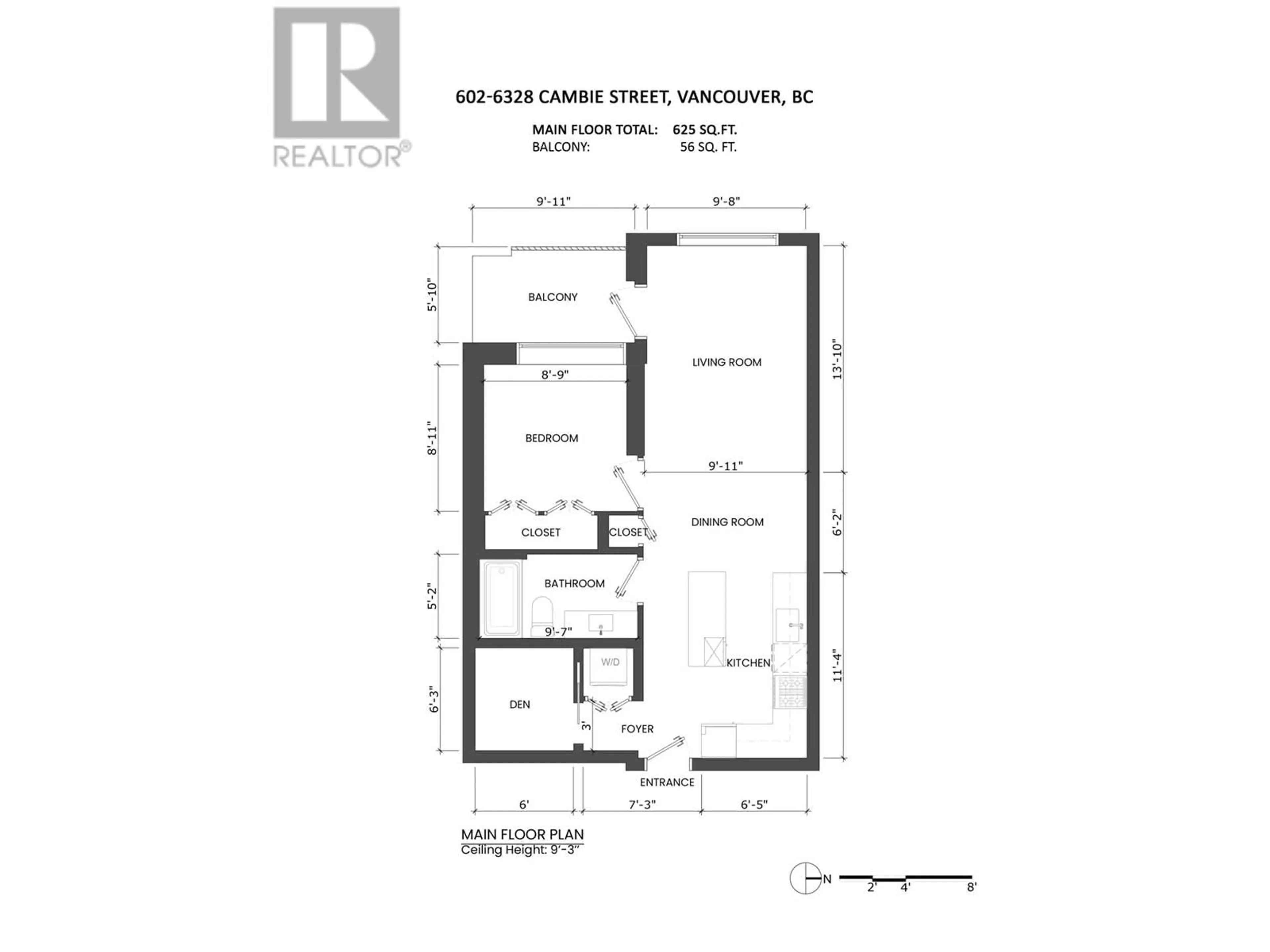 Floor plan for 602 6328 CAMBIE STREET, Vancouver British Columbia V5Z0K2