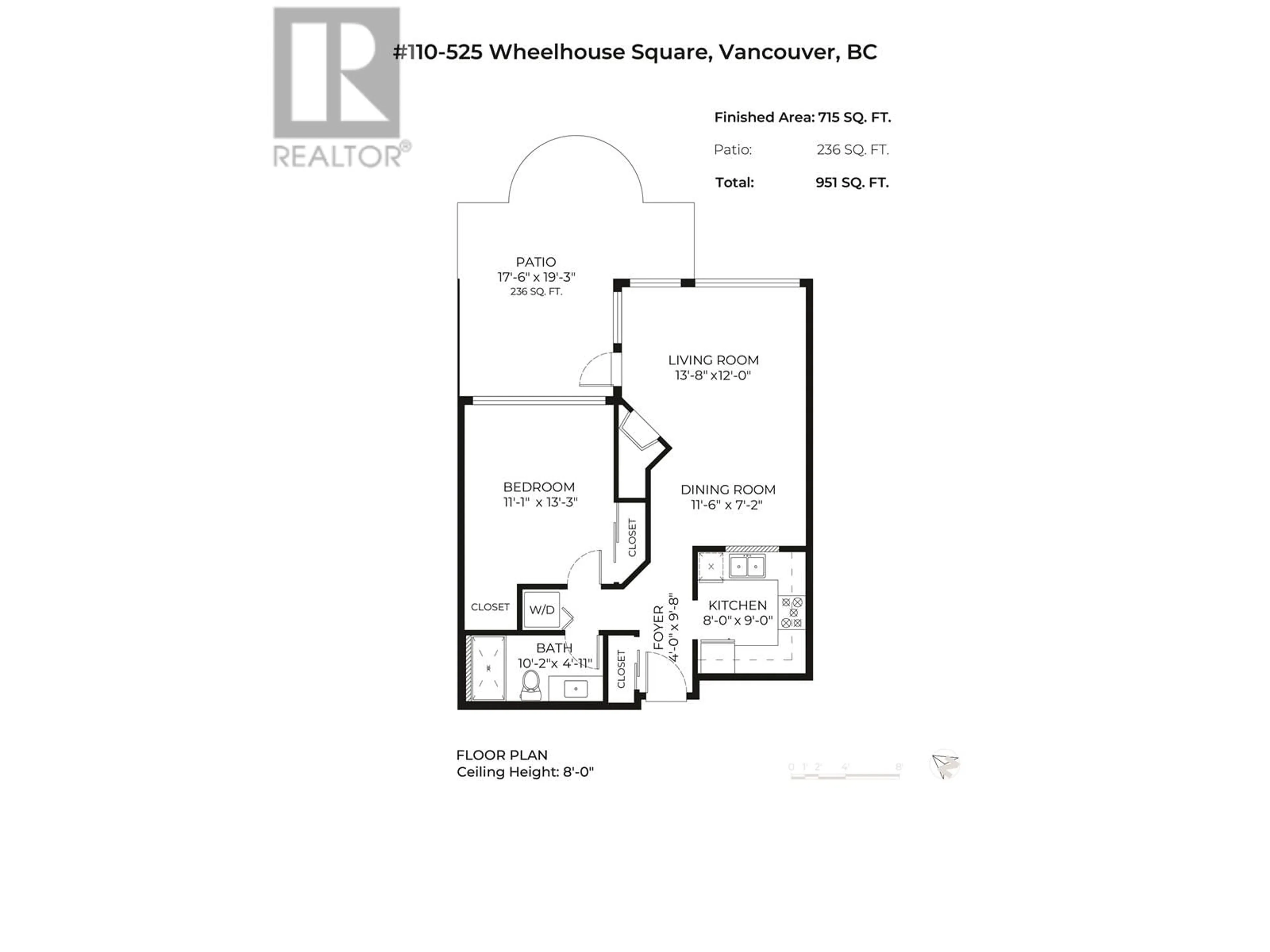 Floor plan for 110 525 WHEELHOUSE SQUARE, Vancouver British Columbia V5Z4L8