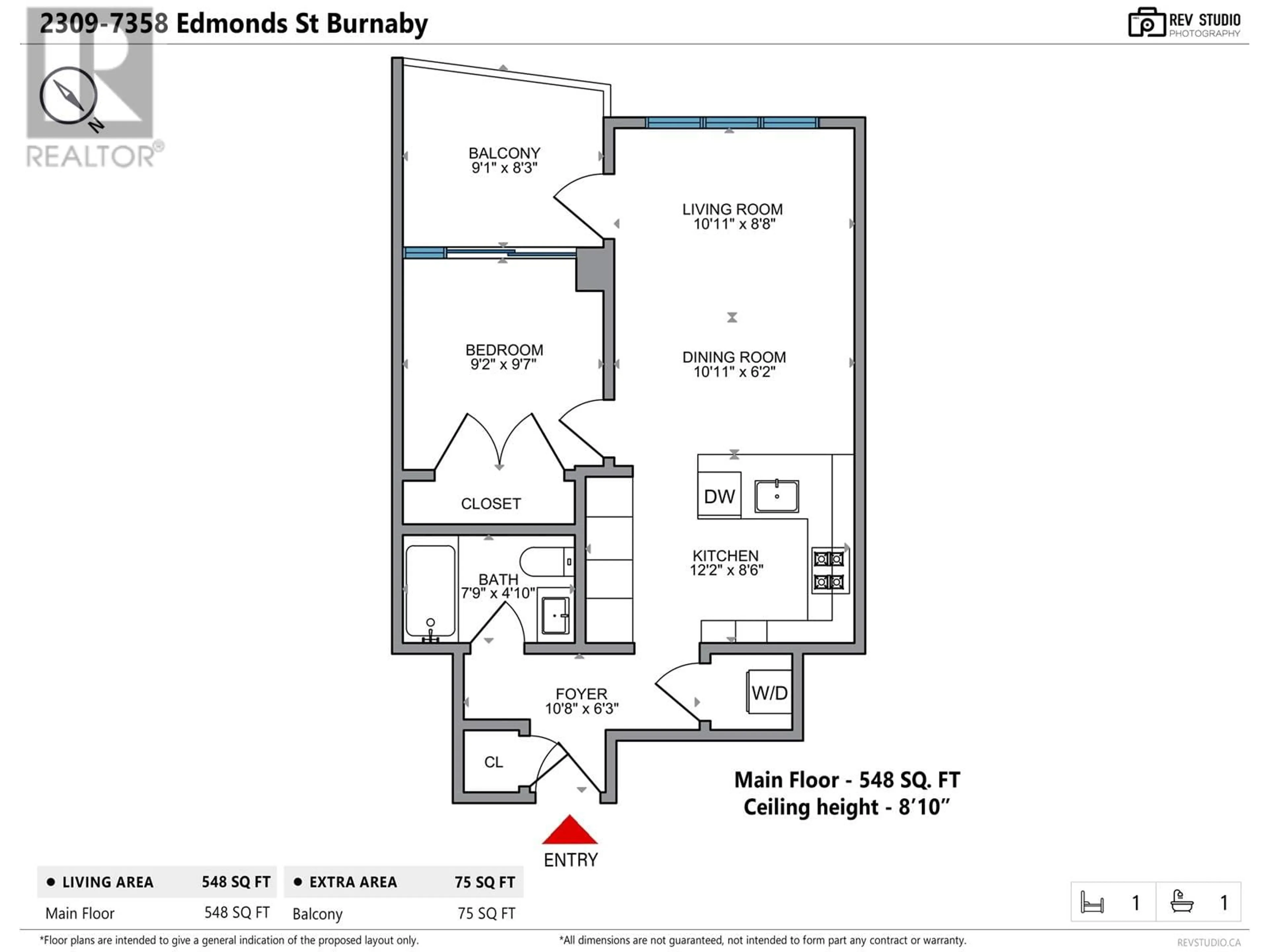 Floor plan for 2309 7358 EDMONDS STREET, Burnaby British Columbia V3N0H1