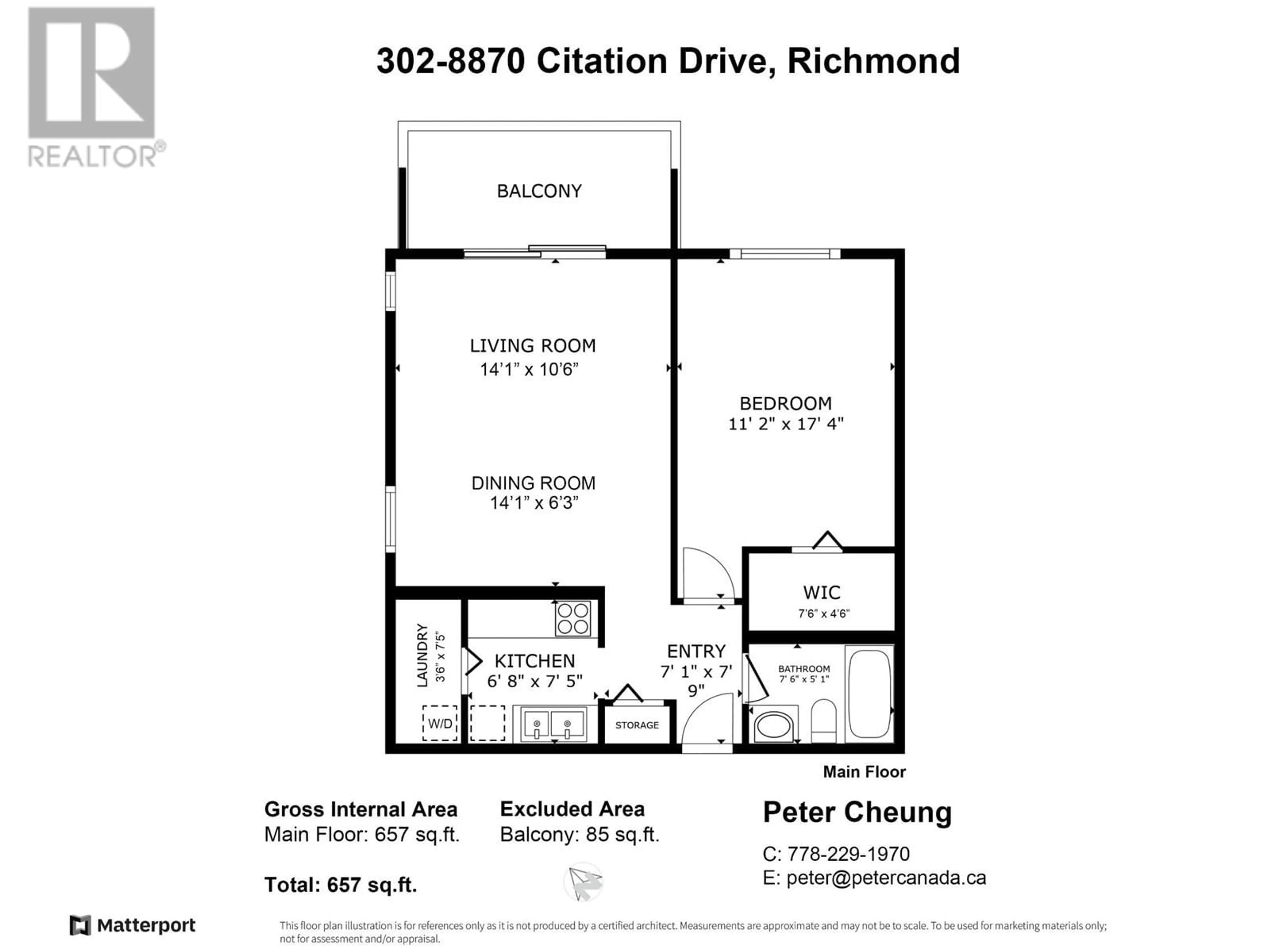 Floor plan for 302 - 8870 CITATION DRIVE, Richmond British Columbia V6Y3A3
