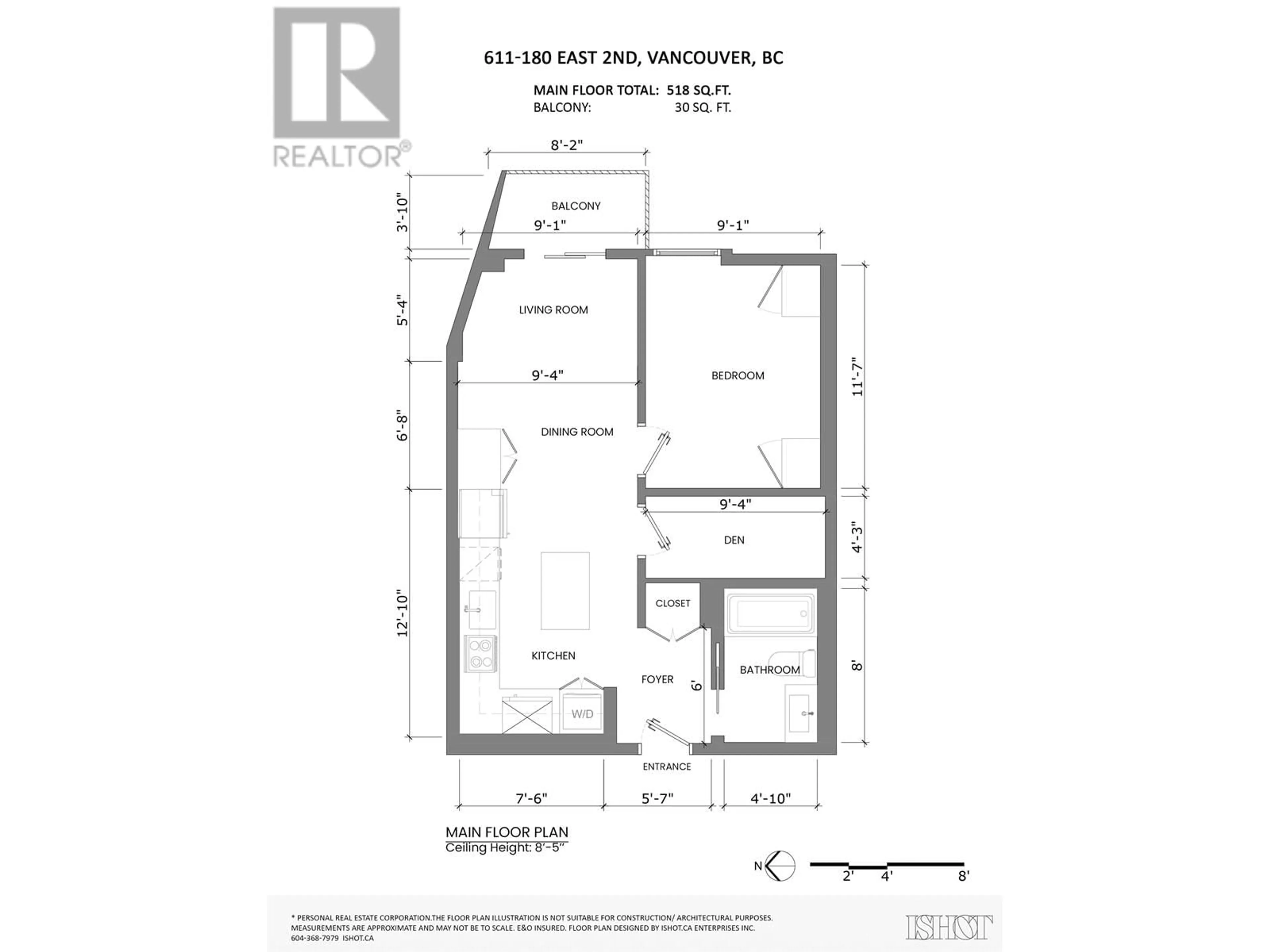 Floor plan for 611 180 E 2ND AVENUE, Vancouver British Columbia V5T0K4