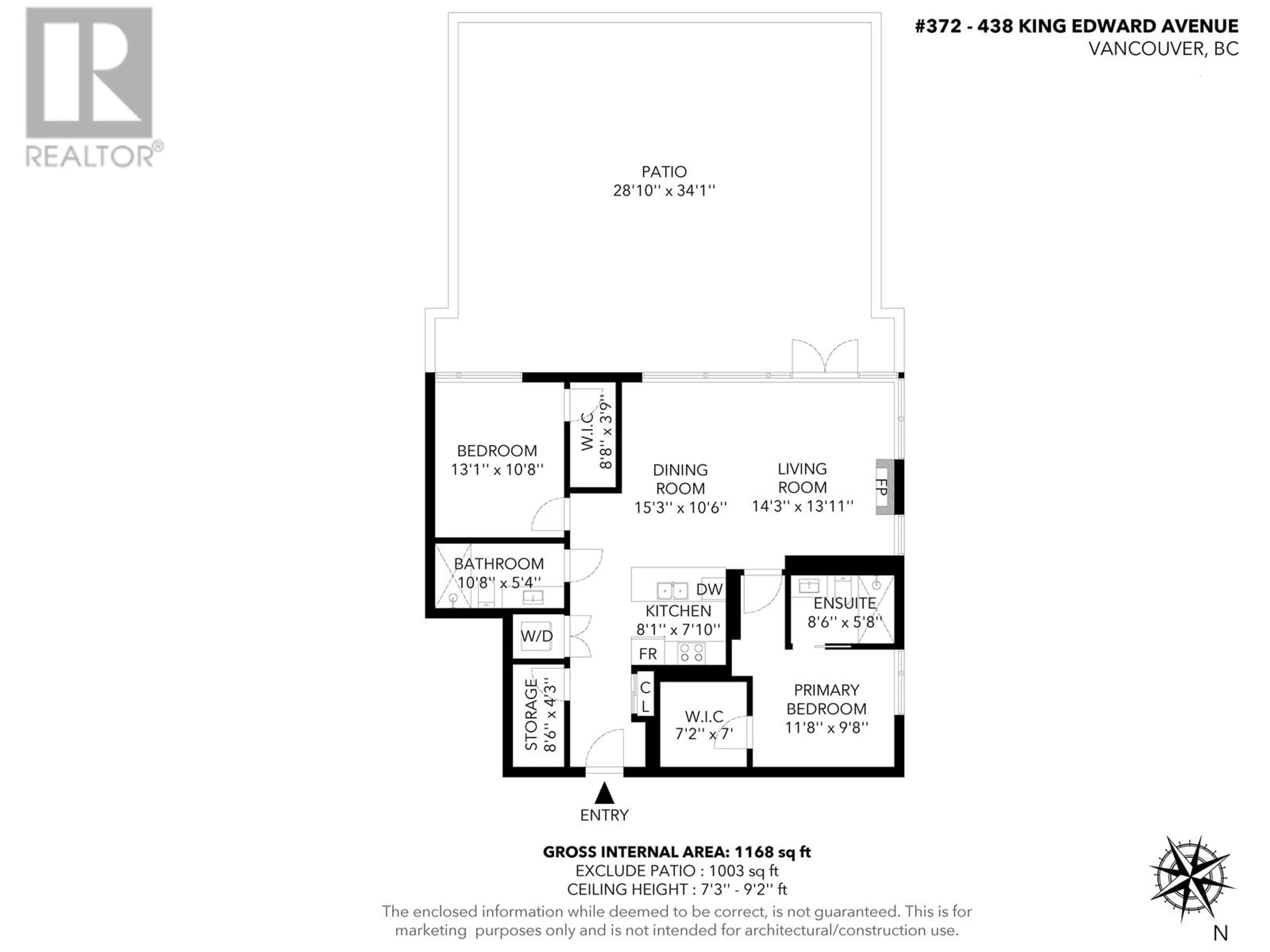 Floor plan for 372 438 W KING EDWARD AVENUE, Vancouver British Columbia V5Y0M5