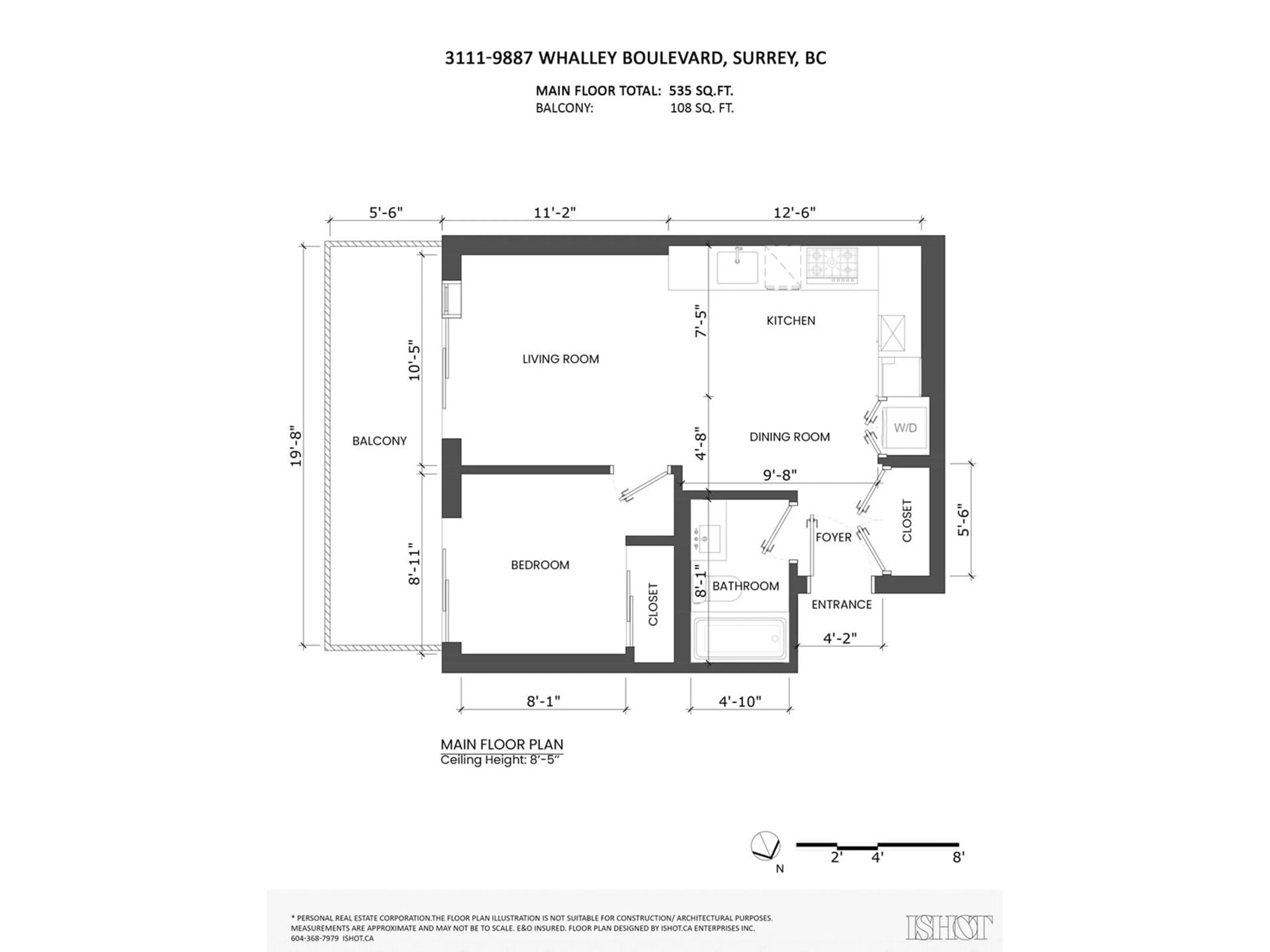 Floor plan for 3111 9887 WHALLEY BOULEVARD, Surrey British Columbia V3T0P4