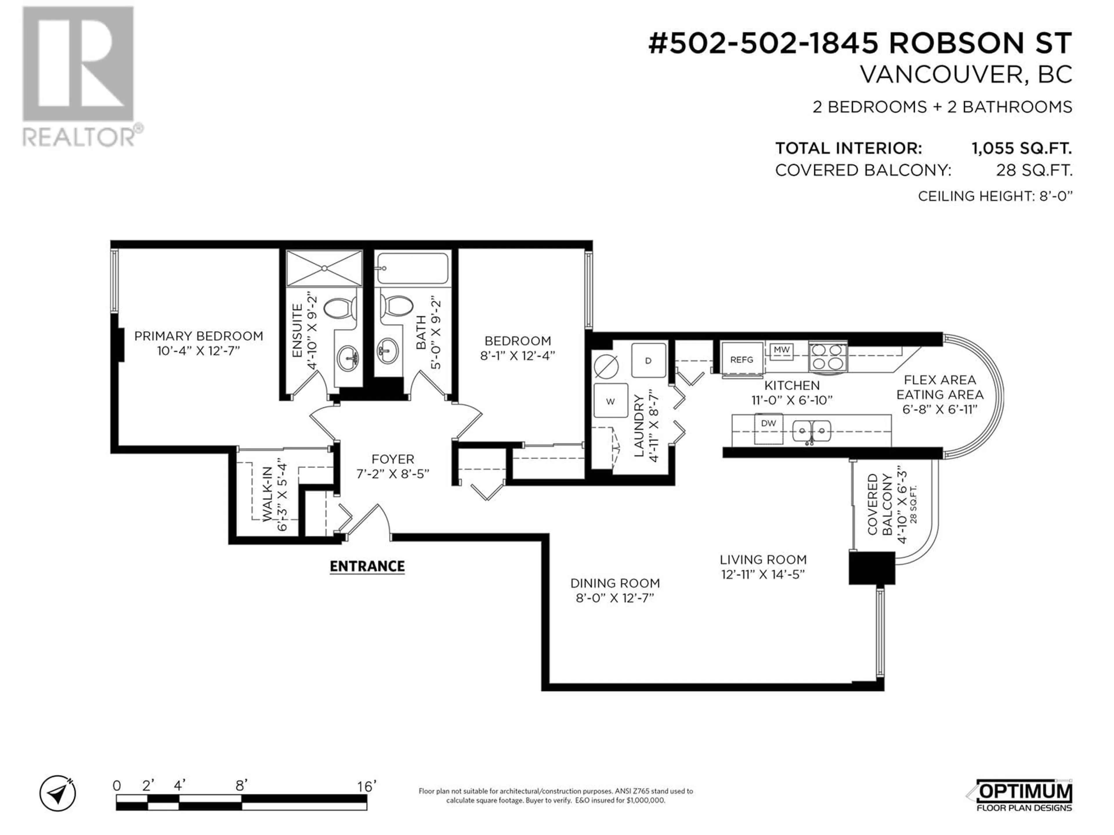 Floor plan for 502 1845 ROBSON STREET, Vancouver British Columbia V6G1E4