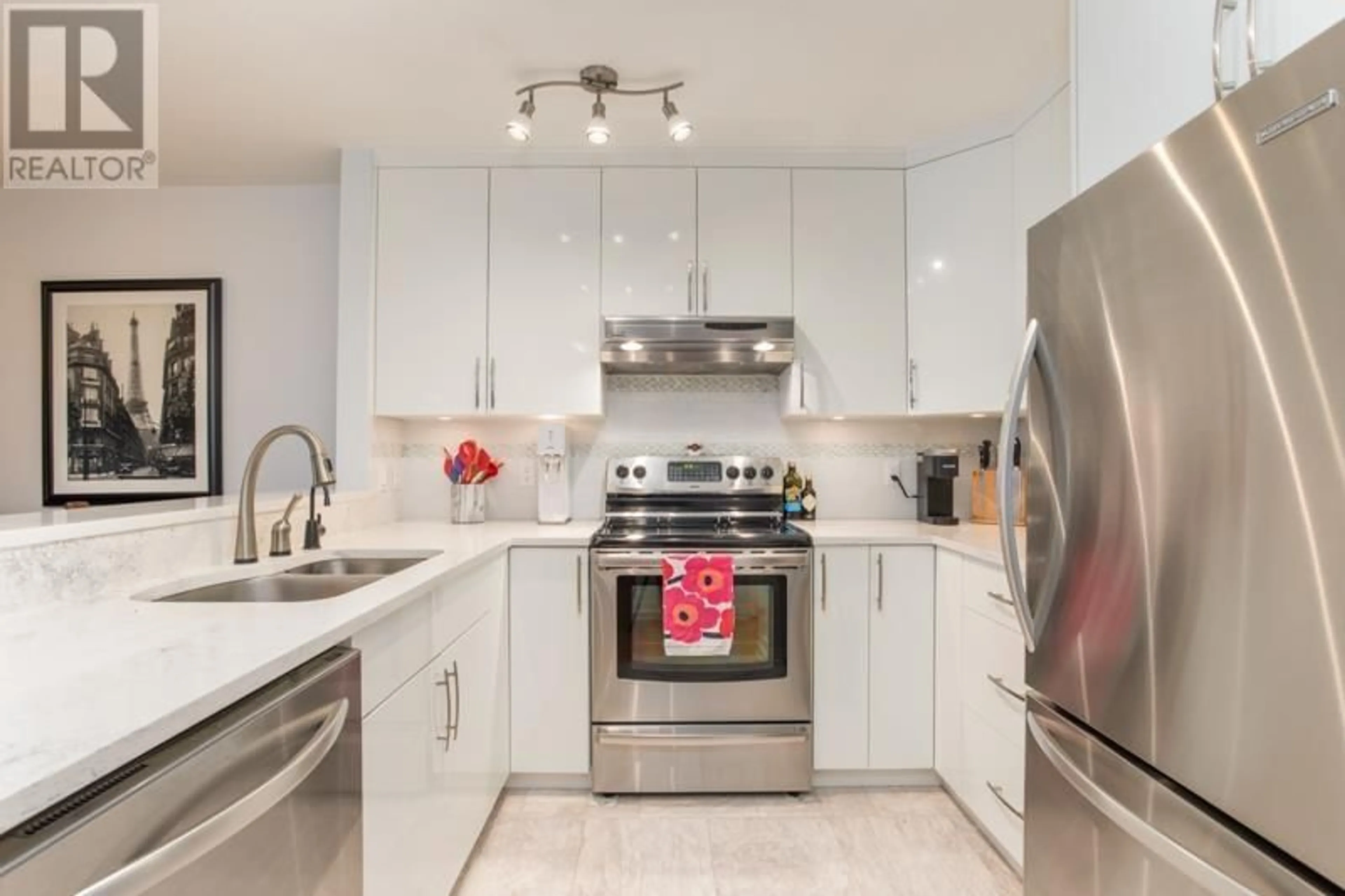 Contemporary kitchen, ceramic/tile floor for 207 3038 E KENT AVENUE SOUTH, Vancouver British Columbia V5S4V8