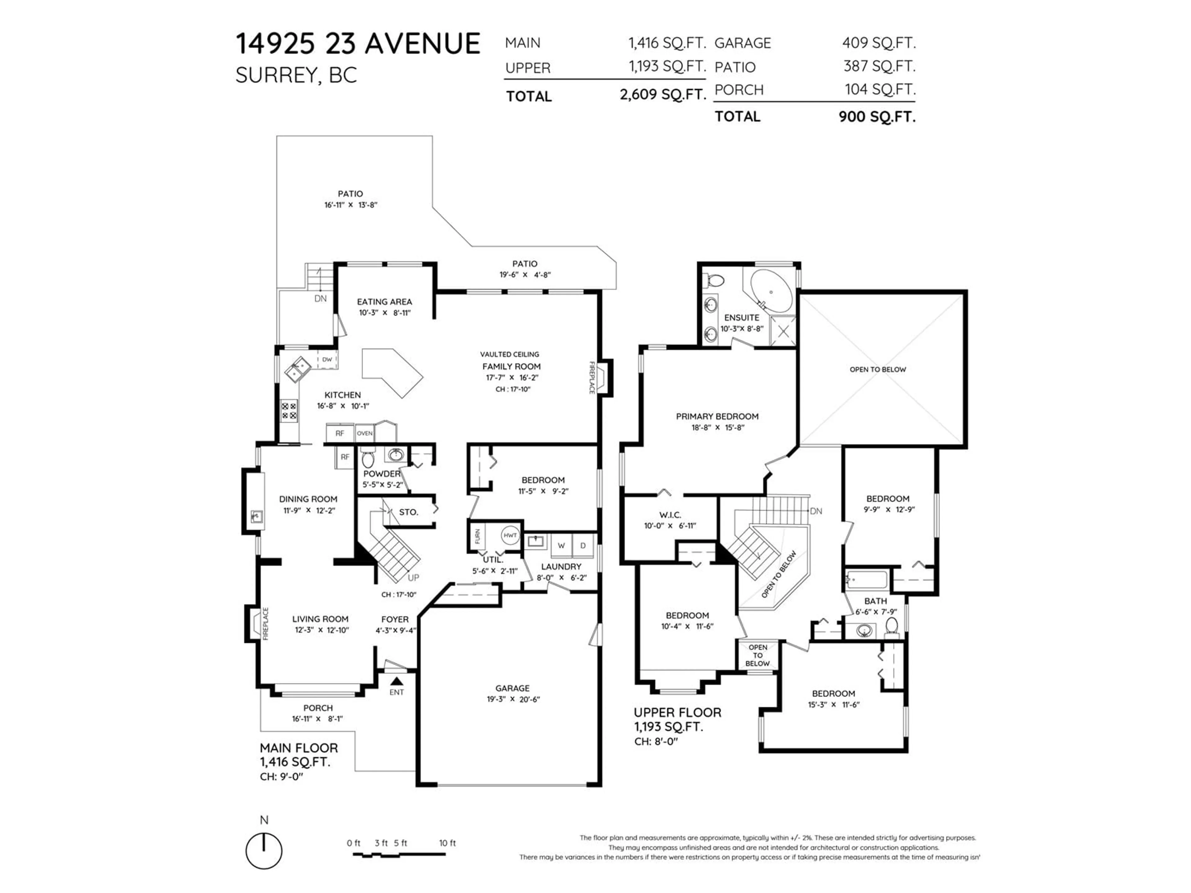 Floor plan for 14925 23 AVENUE, Surrey British Columbia V4A9X2