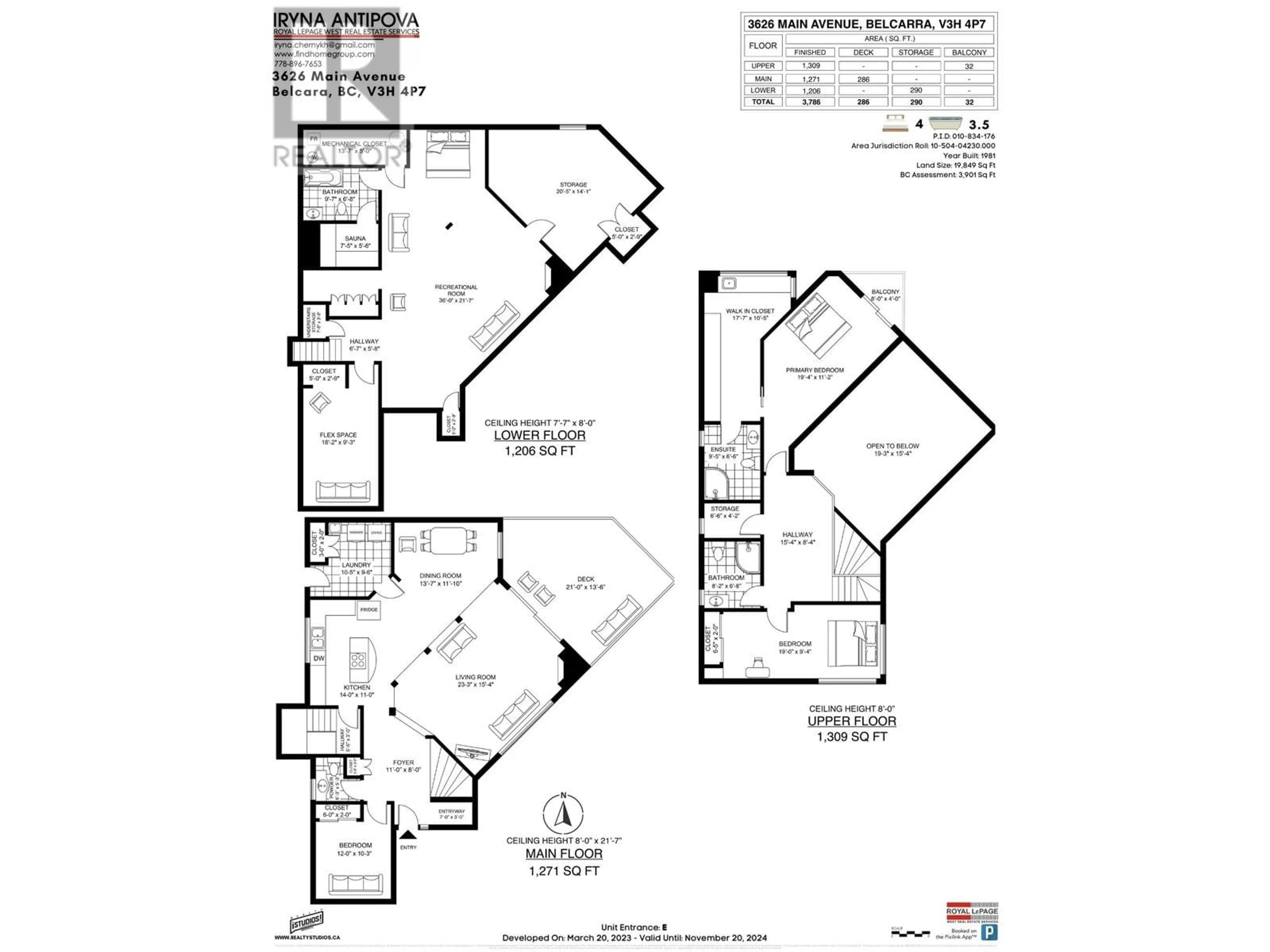 Floor plan for 3626 MAIN AVENUE, Belcarra British Columbia V3H4P7