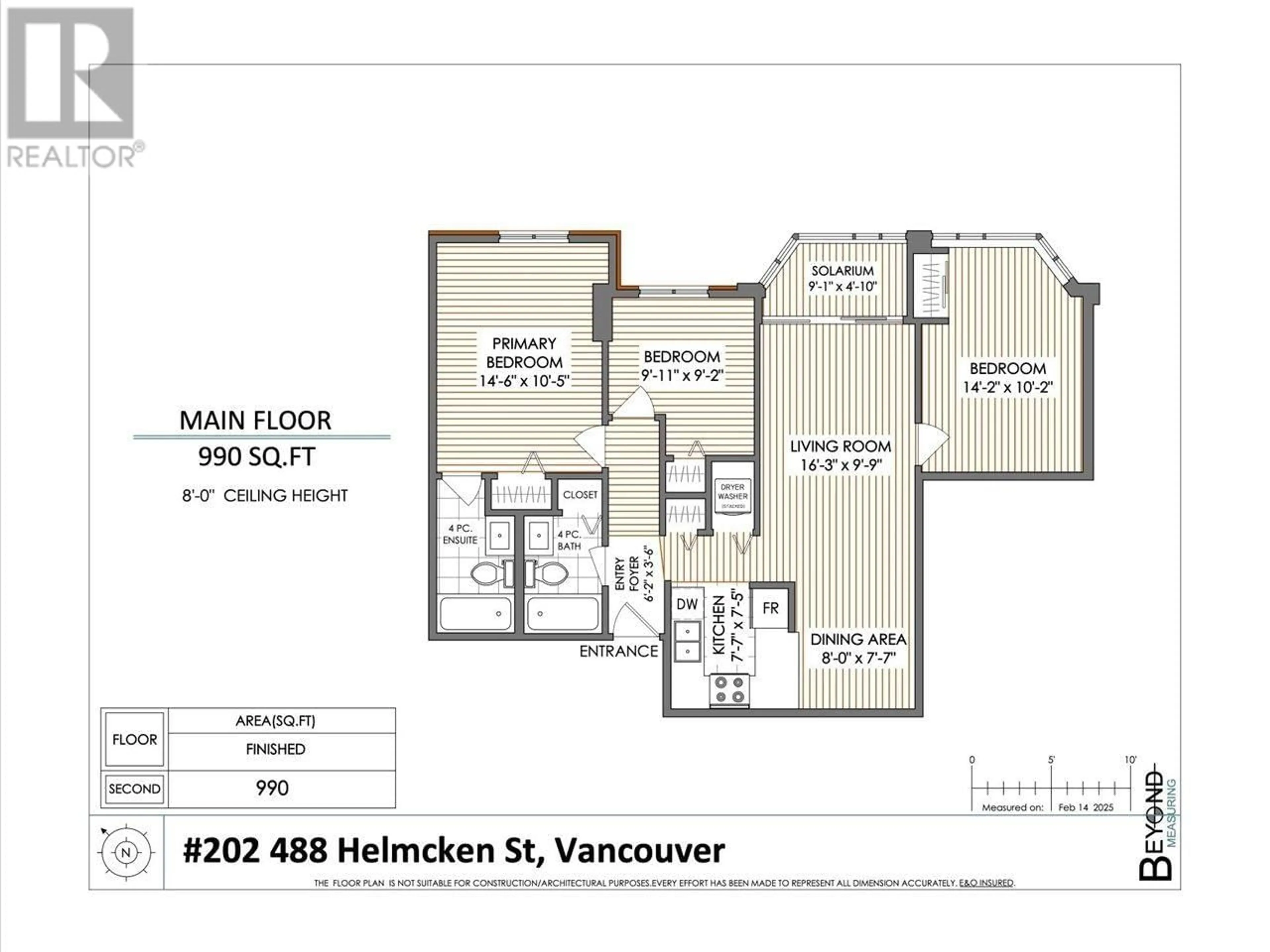 Floor plan for 202 488 HELMCKEN STREET, Vancouver British Columbia V6B6E4