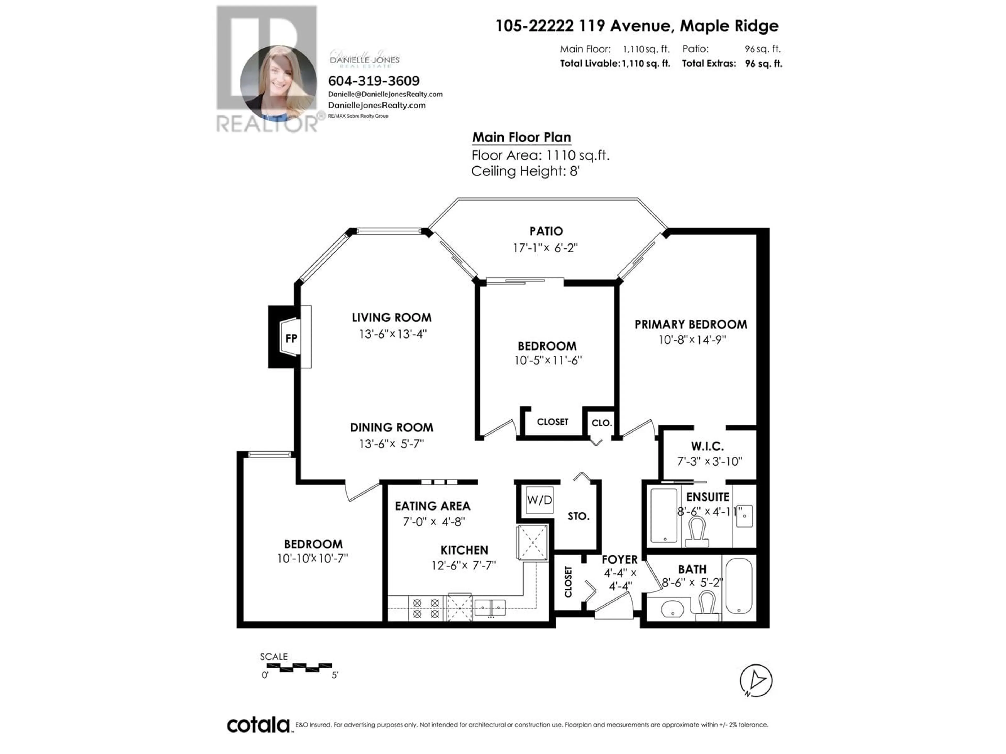 Floor plan for 105 22222 119 AVENUE, Maple Ridge British Columbia V2X2Y9