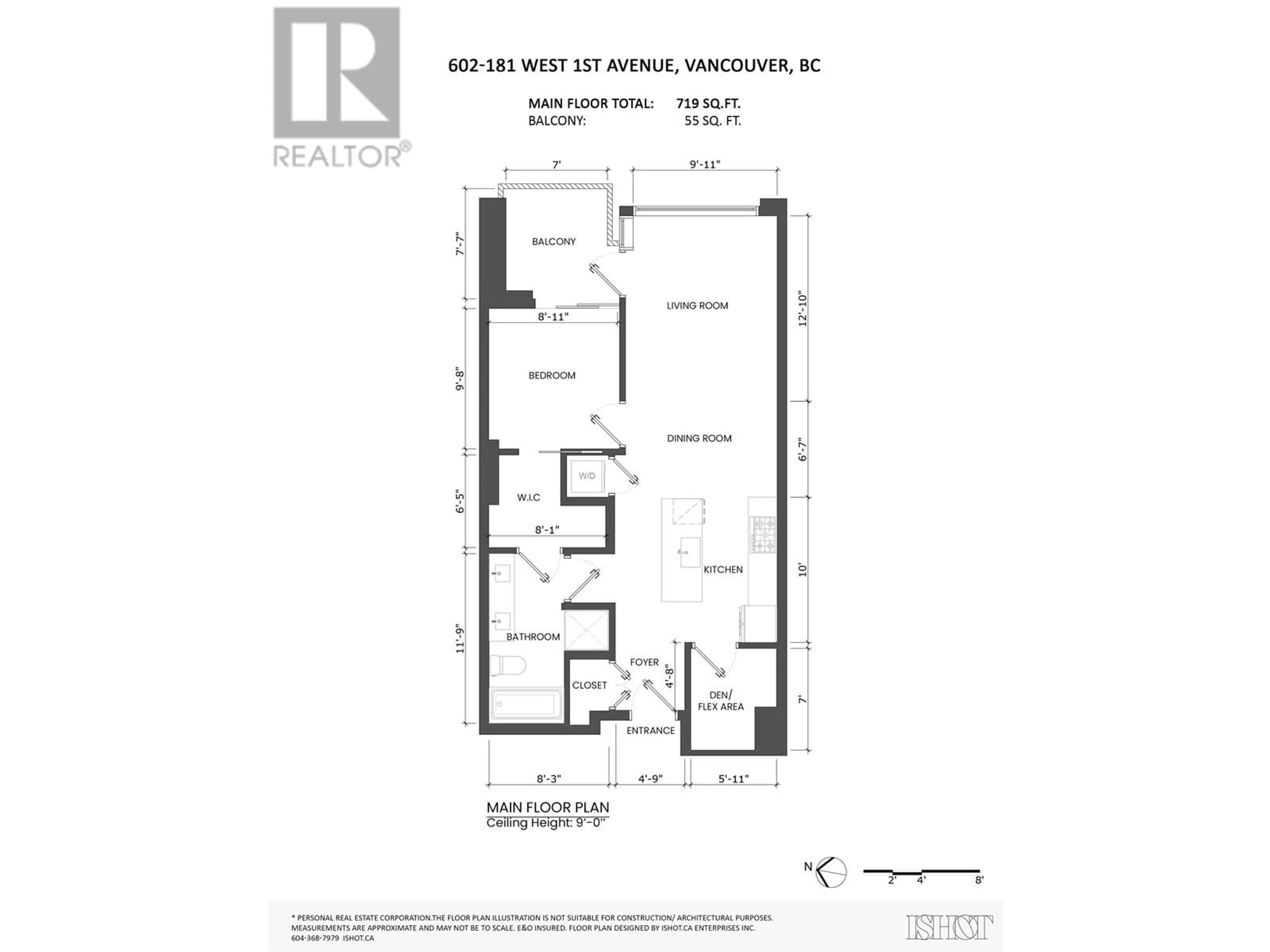 Floor plan for 602 181 W 1ST AVENUE, Vancouver British Columbia V5Y0E3