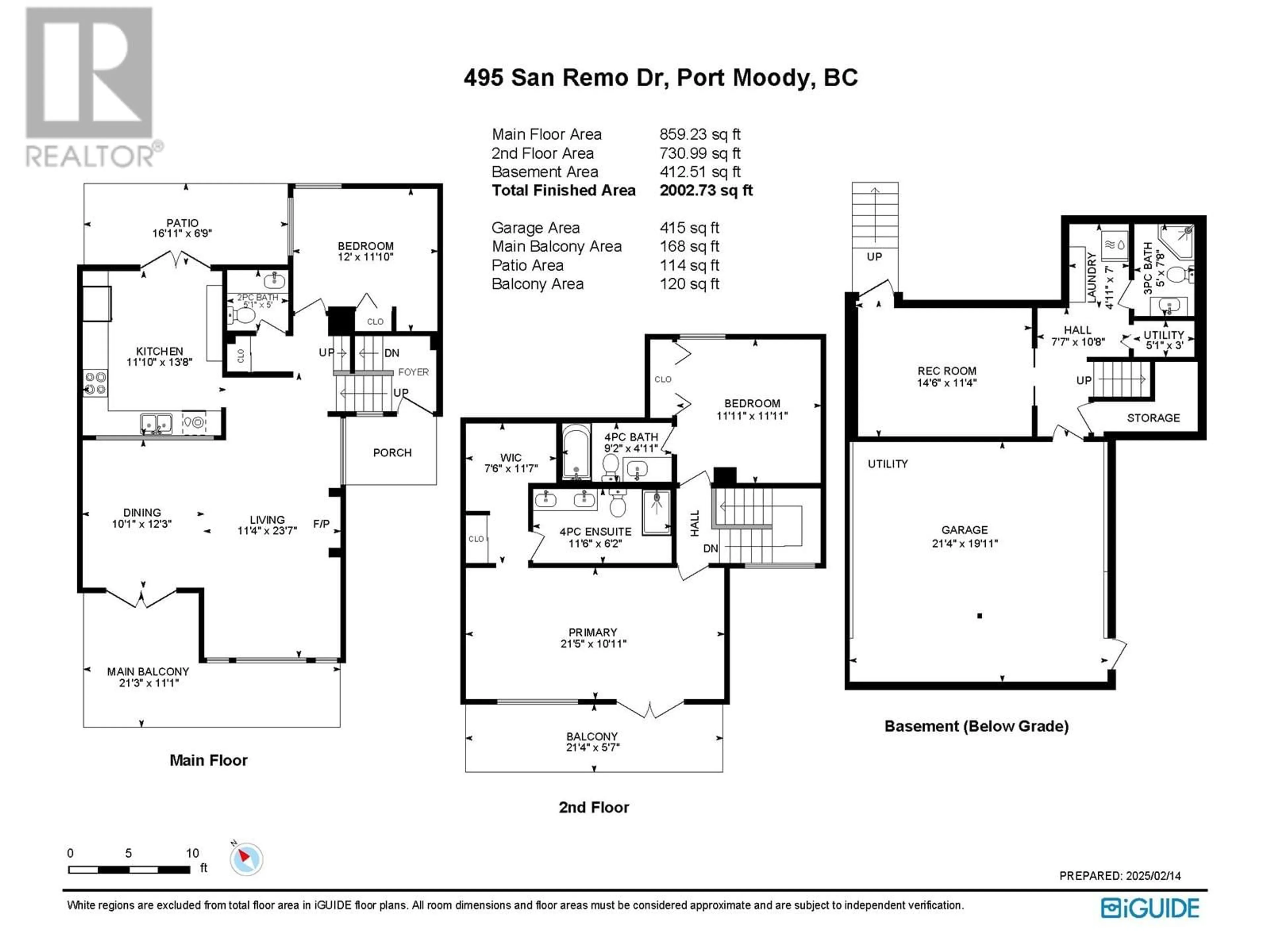 Floor plan for 495 SAN REMO DRIVE, Port Moody British Columbia V3H3S6