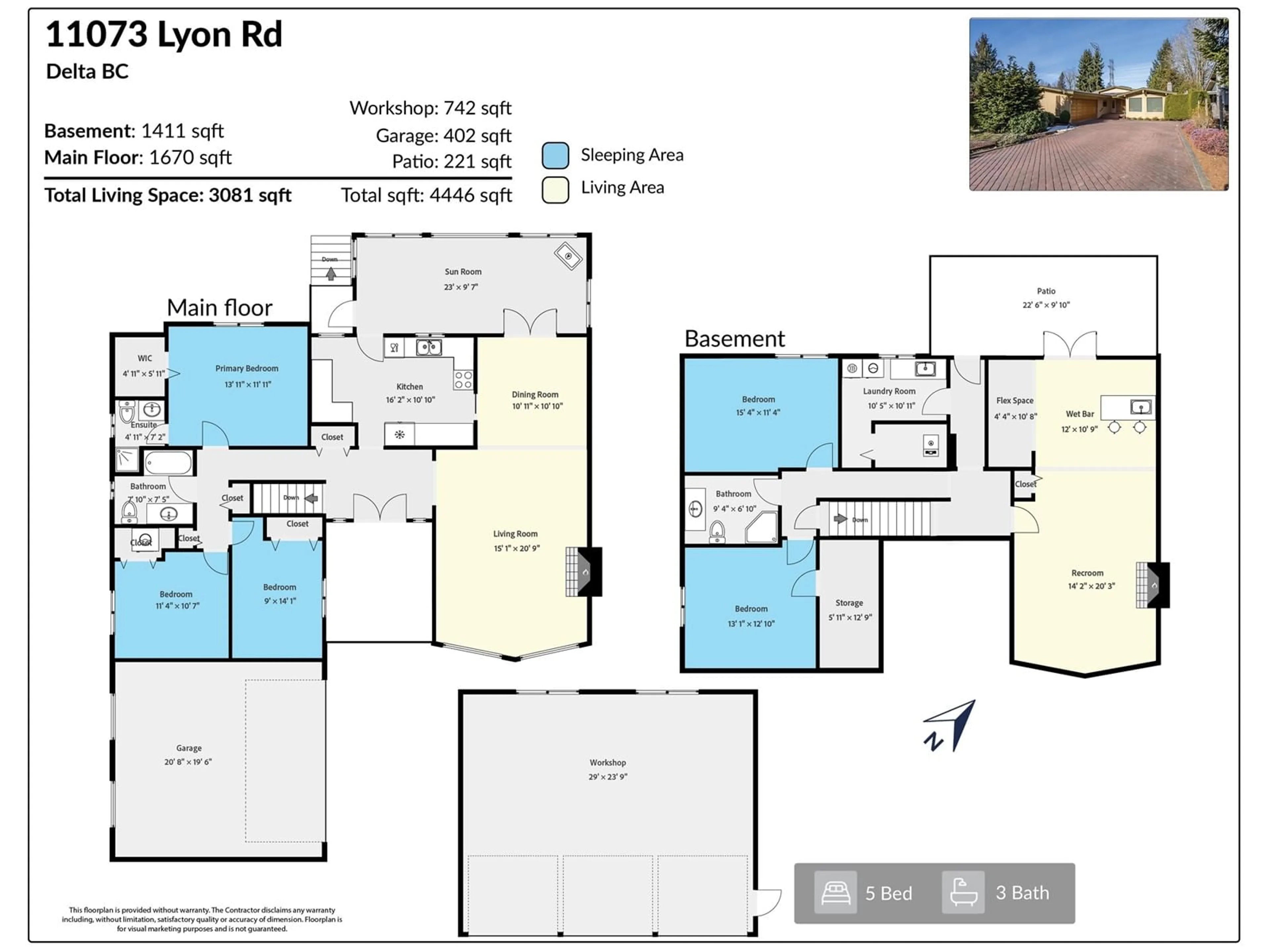 Floor plan for 11073 LYON ROAD, Delta British Columbia V4E1J4