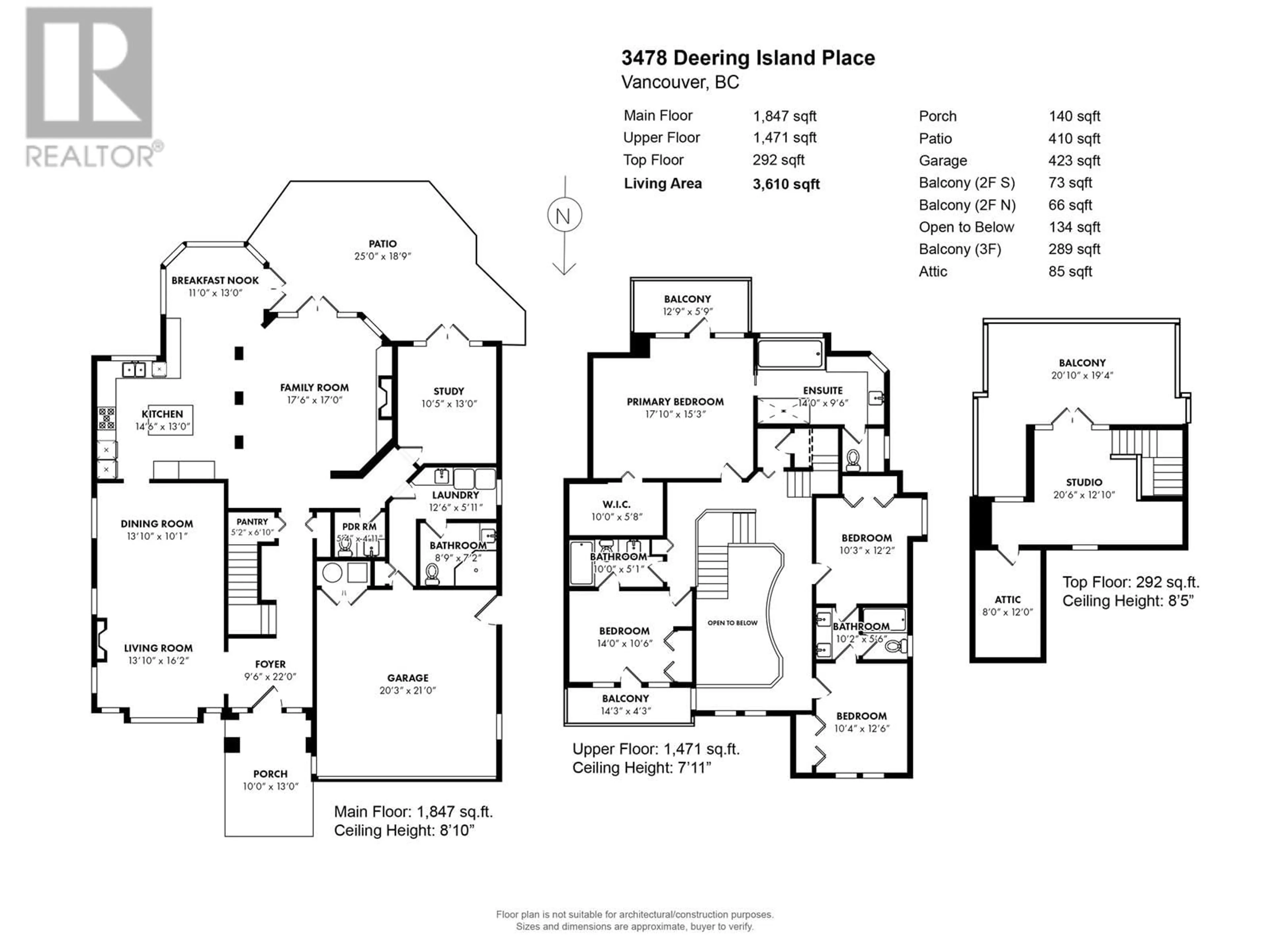 Floor plan for 3478 DEERING ISLAND PLACE, Vancouver British Columbia V6N4H9