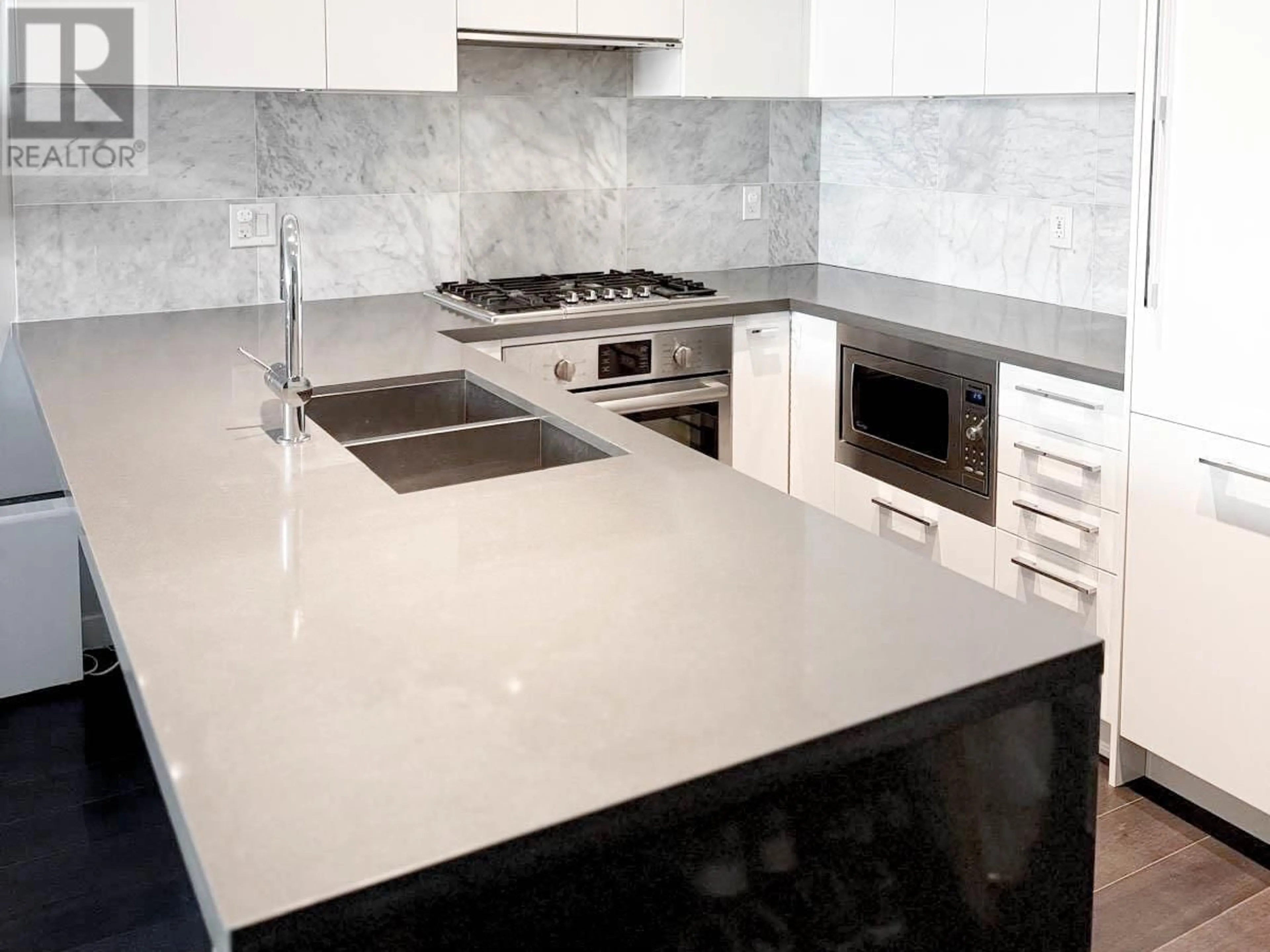 Contemporary kitchen, ceramic/tile floor for 312 5638 BIRNEY AVENUE, Vancouver British Columbia V6S0H8