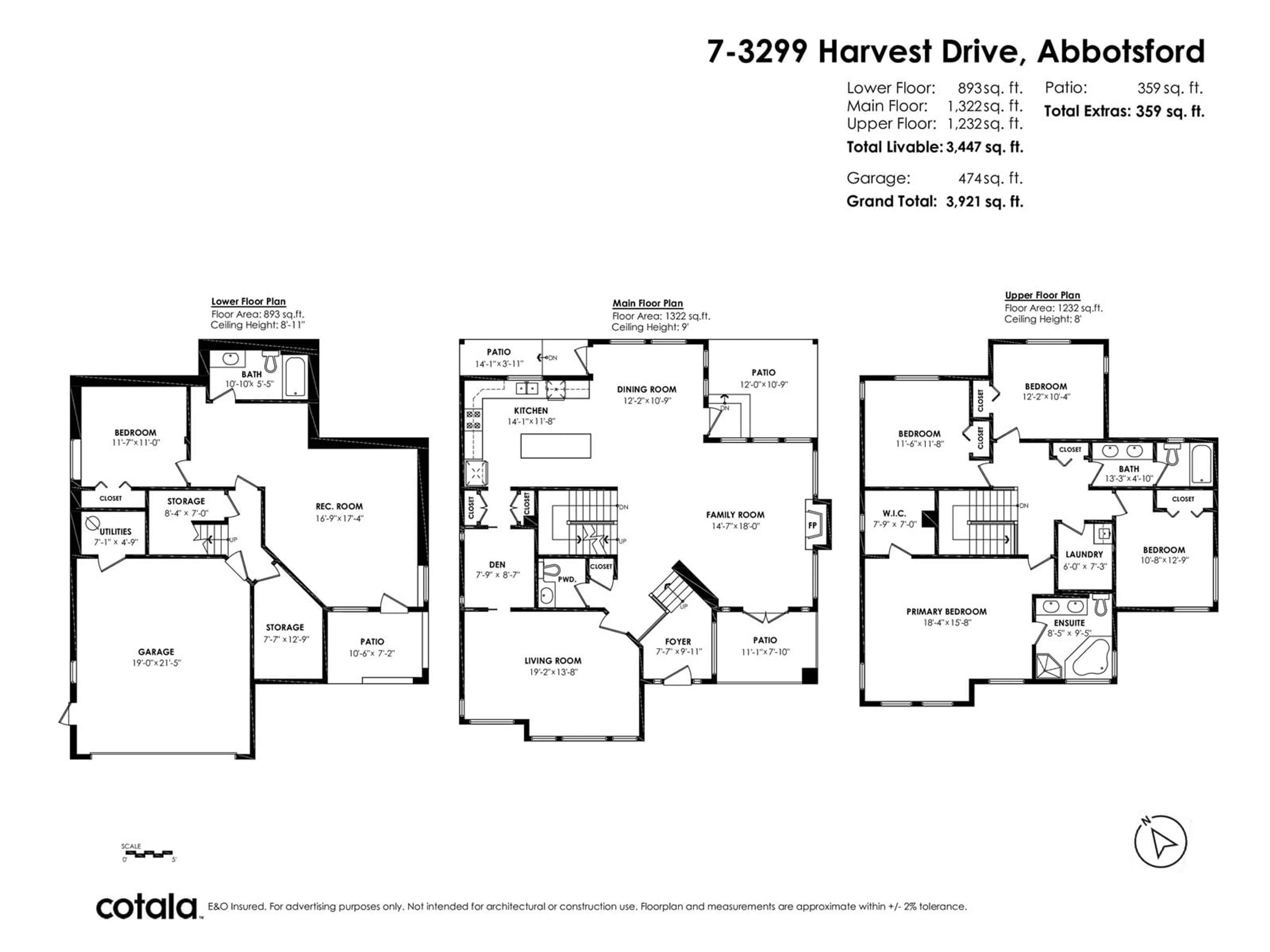 Floor plan for 7 3299 HARVEST DRIVE, Abbotsford British Columbia V3G2Y6