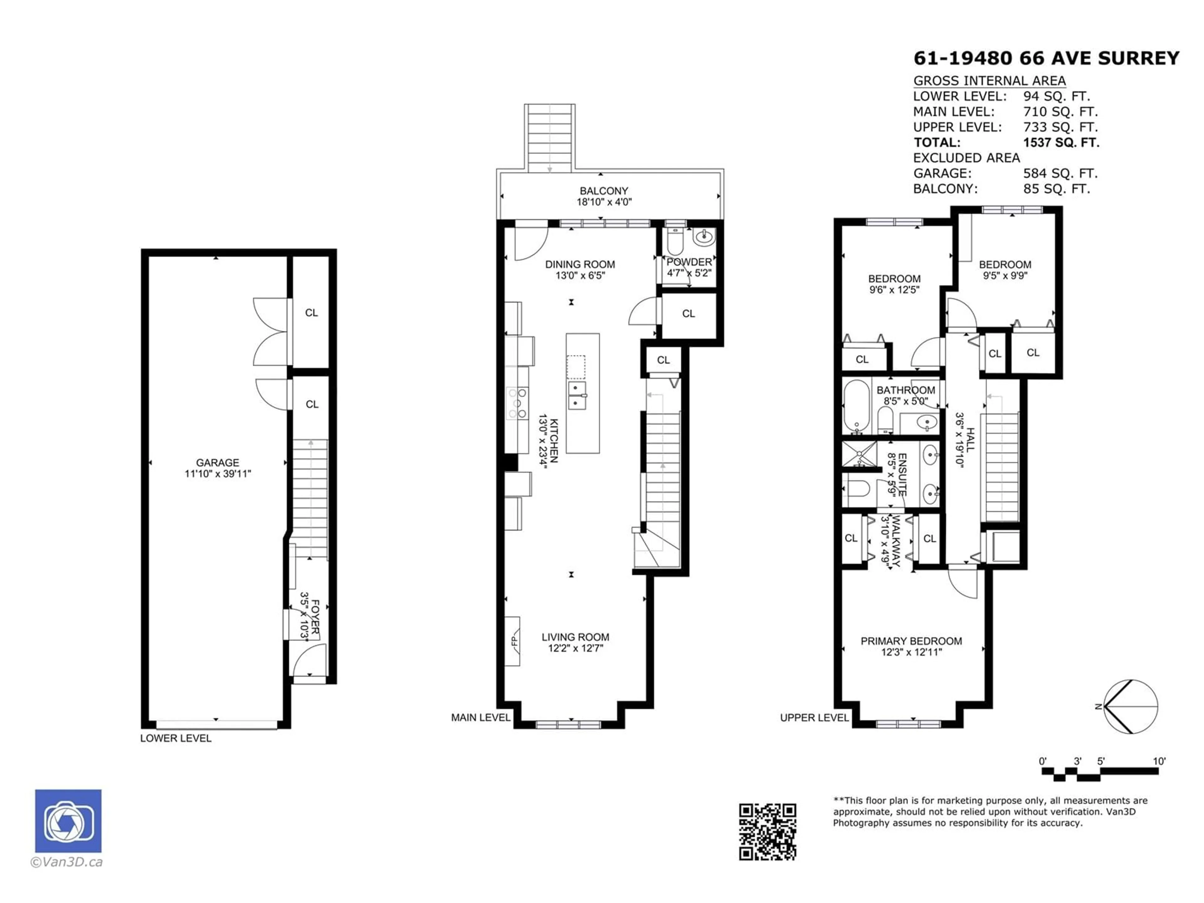 Floor plan for 61 19480 66 AVENUE, Surrey British Columbia V4N5W7