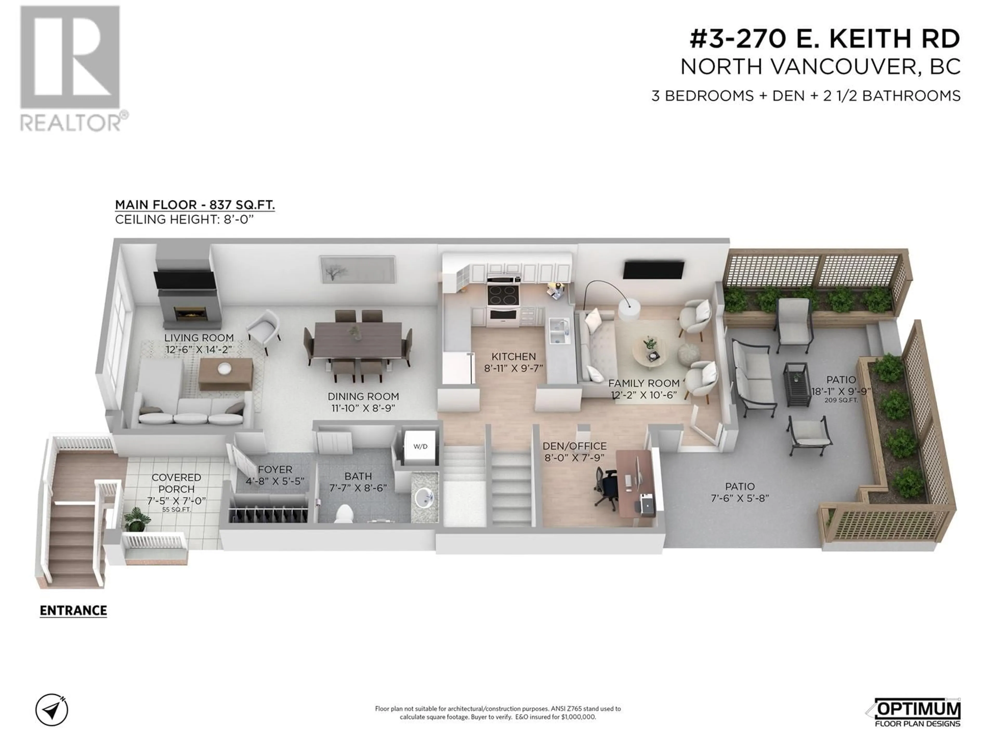 Floor plan for 3 270 E KEITH ROAD, North Vancouver British Columbia V7L1V5