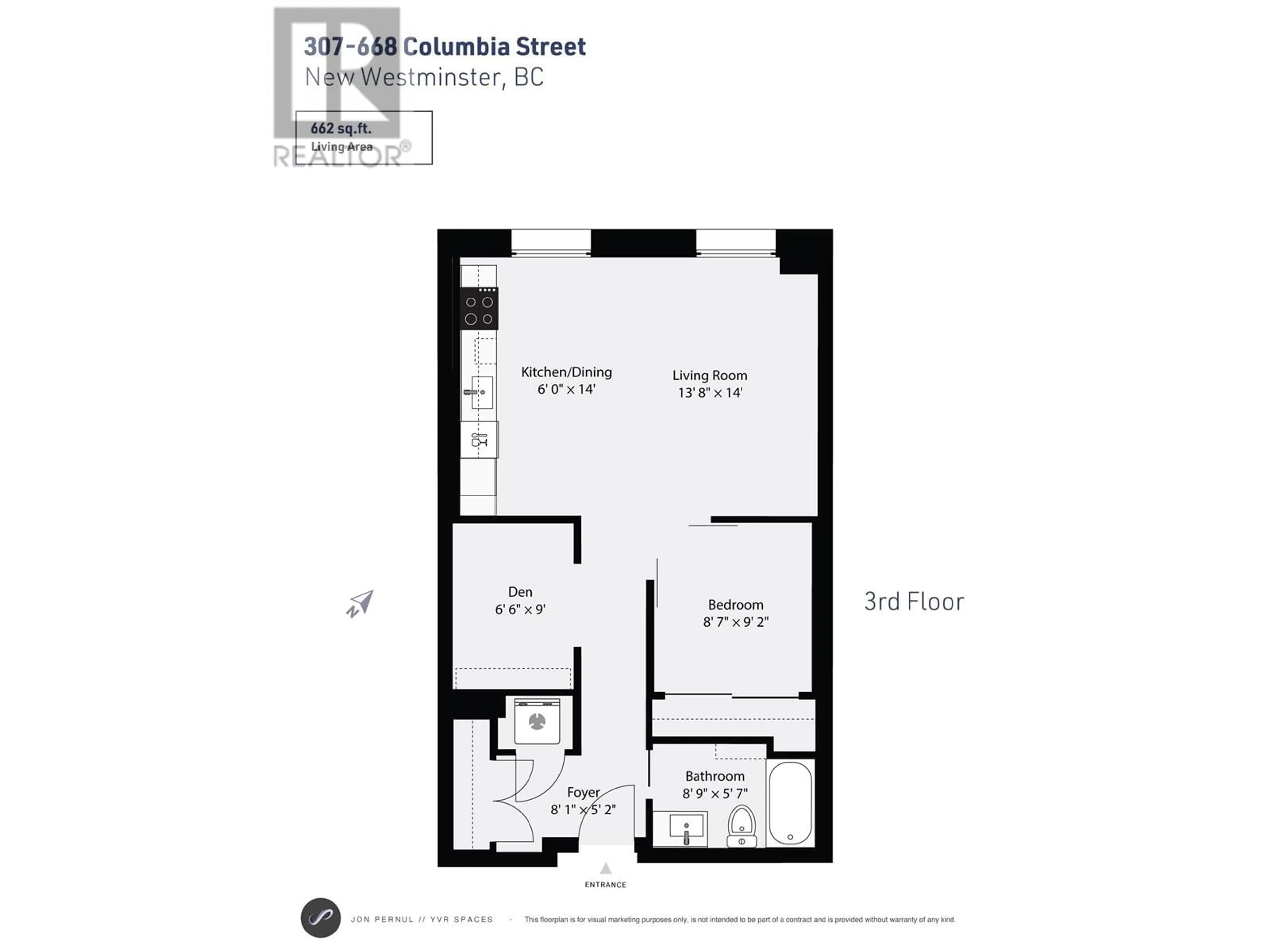 Floor plan for 307 668 COLUMBIA STREET, New Westminster British Columbia V3M1A9