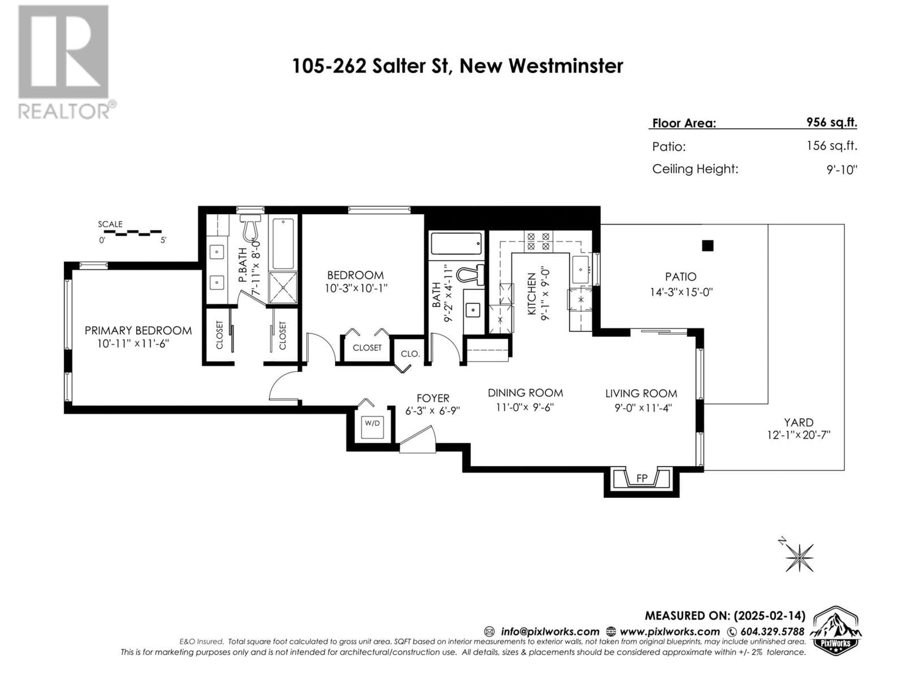 Floor plan for 105 262 SALTER STREET, New Westminster British Columbia V3M0J6